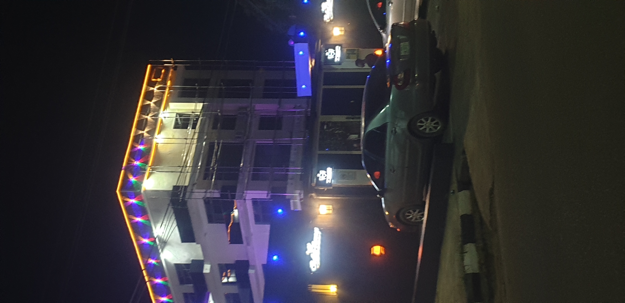 Evening festive lighting displays documented across Narayi, Nigeria businesses