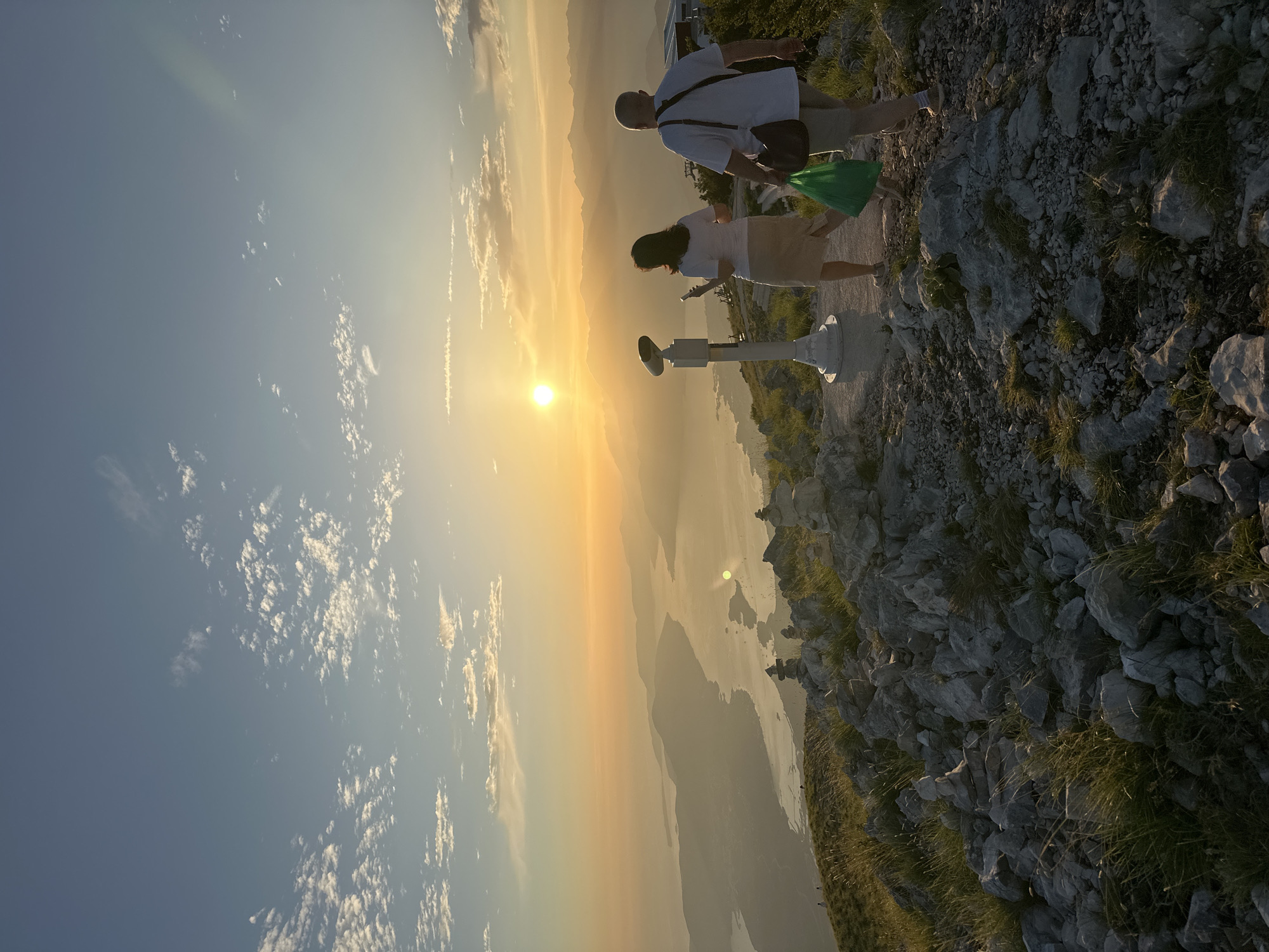 Sunset captured at Montenegro mountain viewpoint overlooking Bay of Kotor