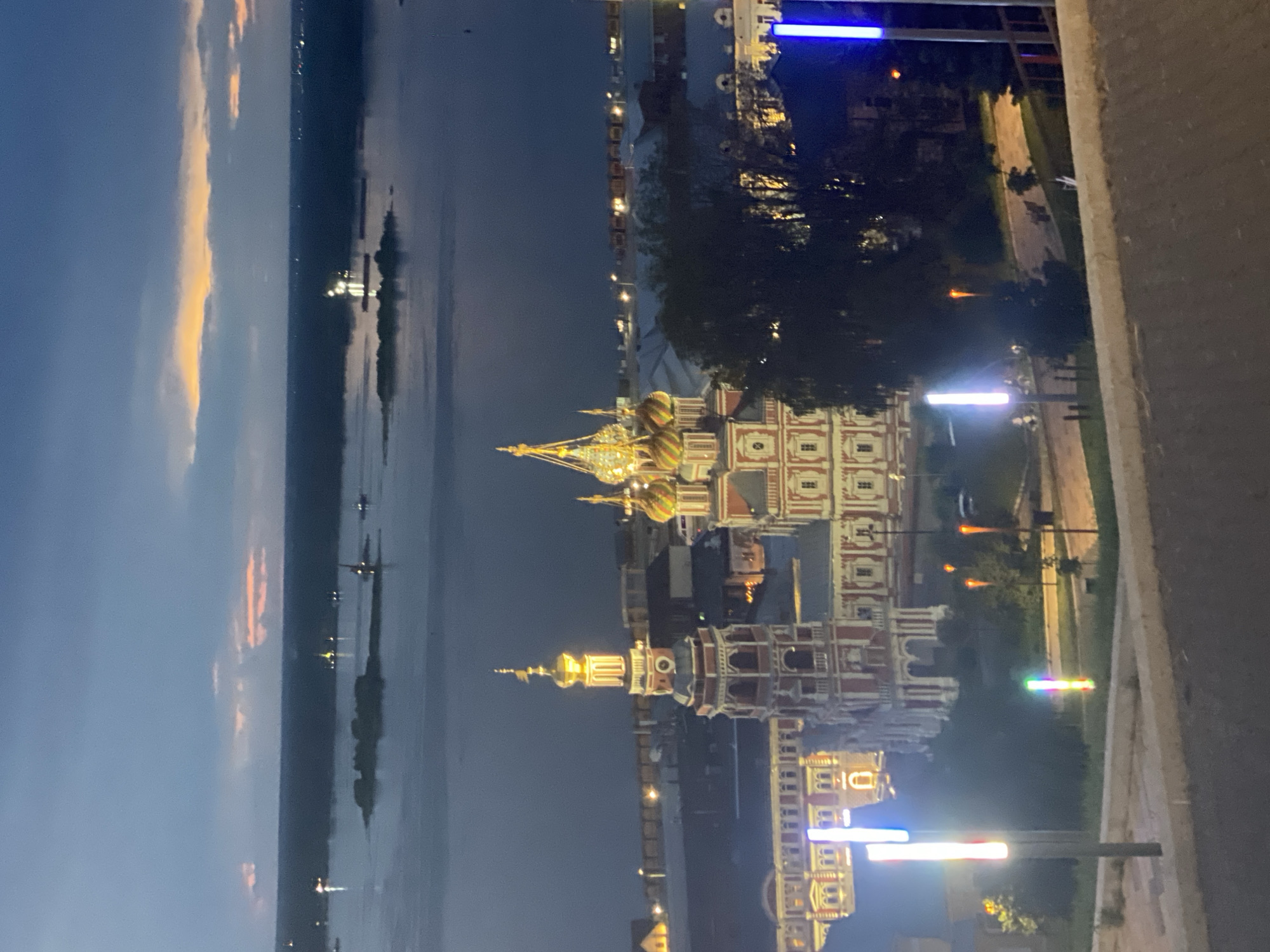 Nizhny Novgorod skyline and rivers at dusk