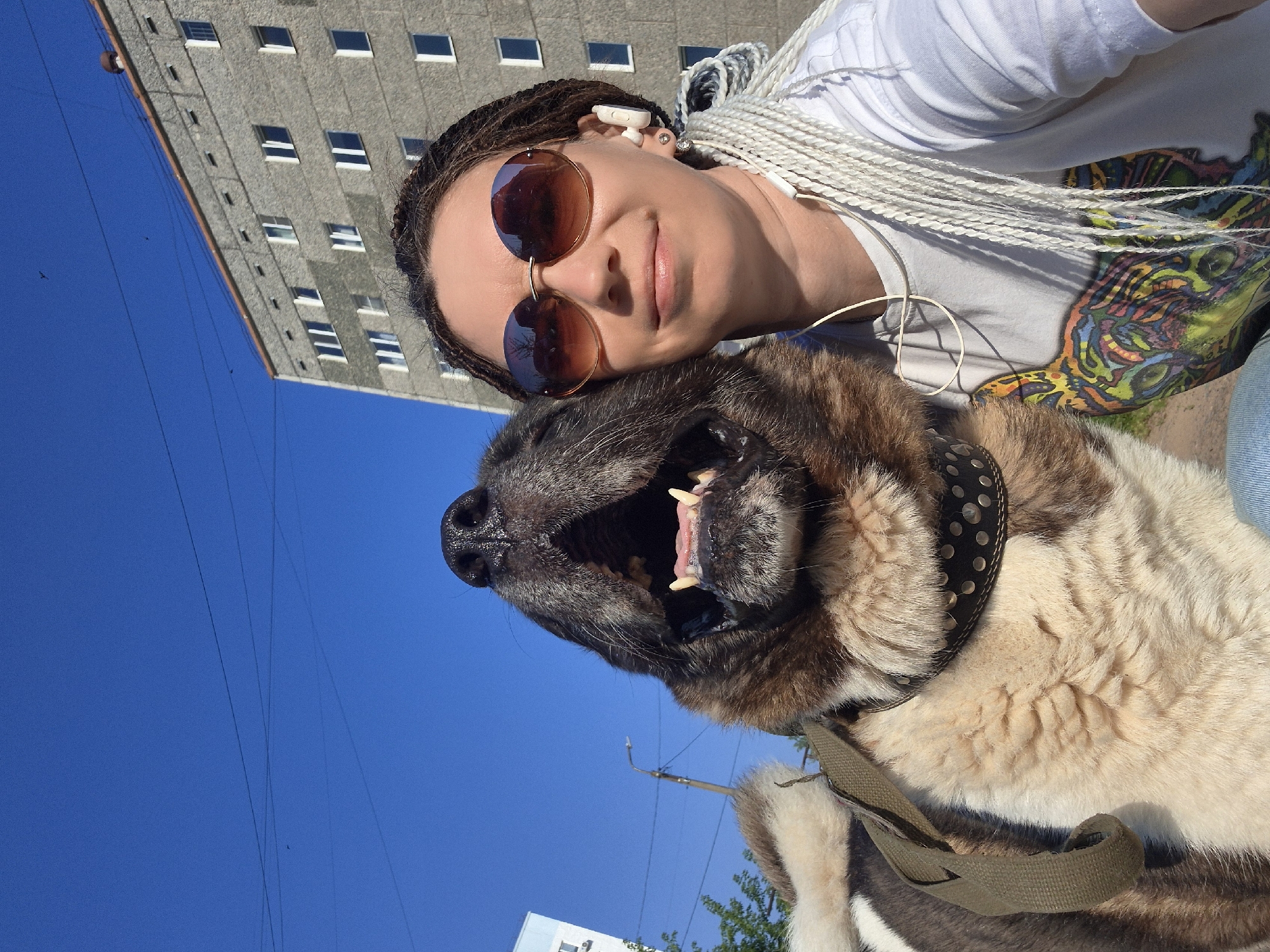 Selfie series with a big dog, out and about