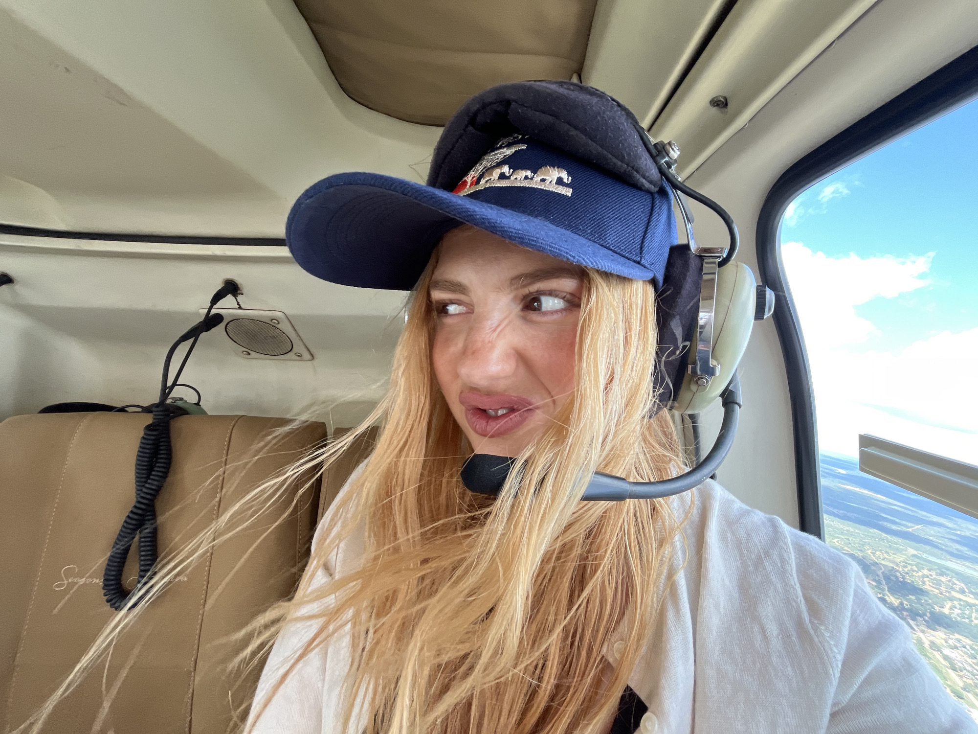 Woman Takes Helicopter Tour Over Victoria Falls, Zimbabwe