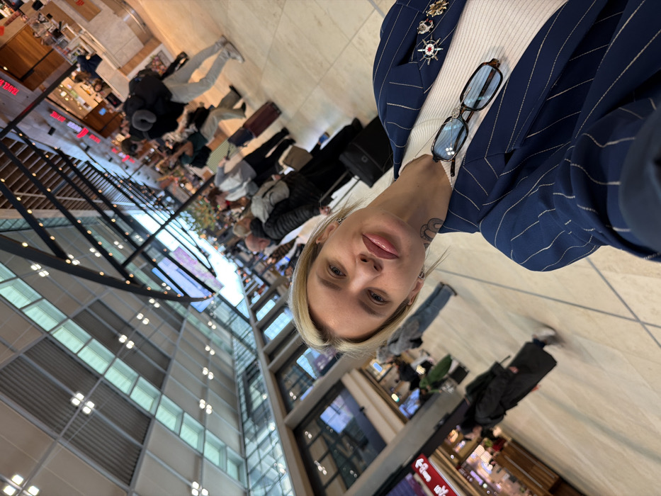 Woman documented at Berlin Brandenburg Airport terminal