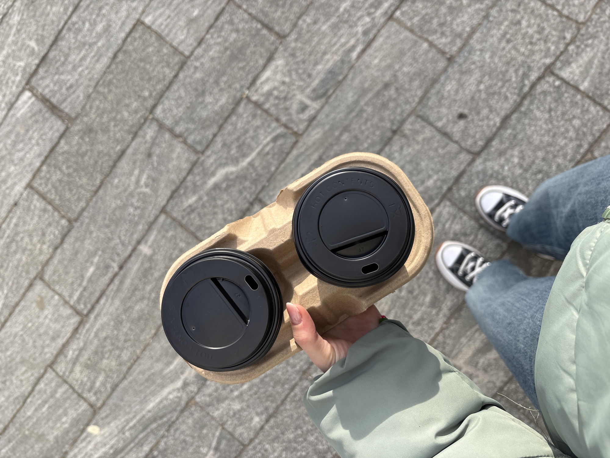 Morning coffee run captured in Copenhagen