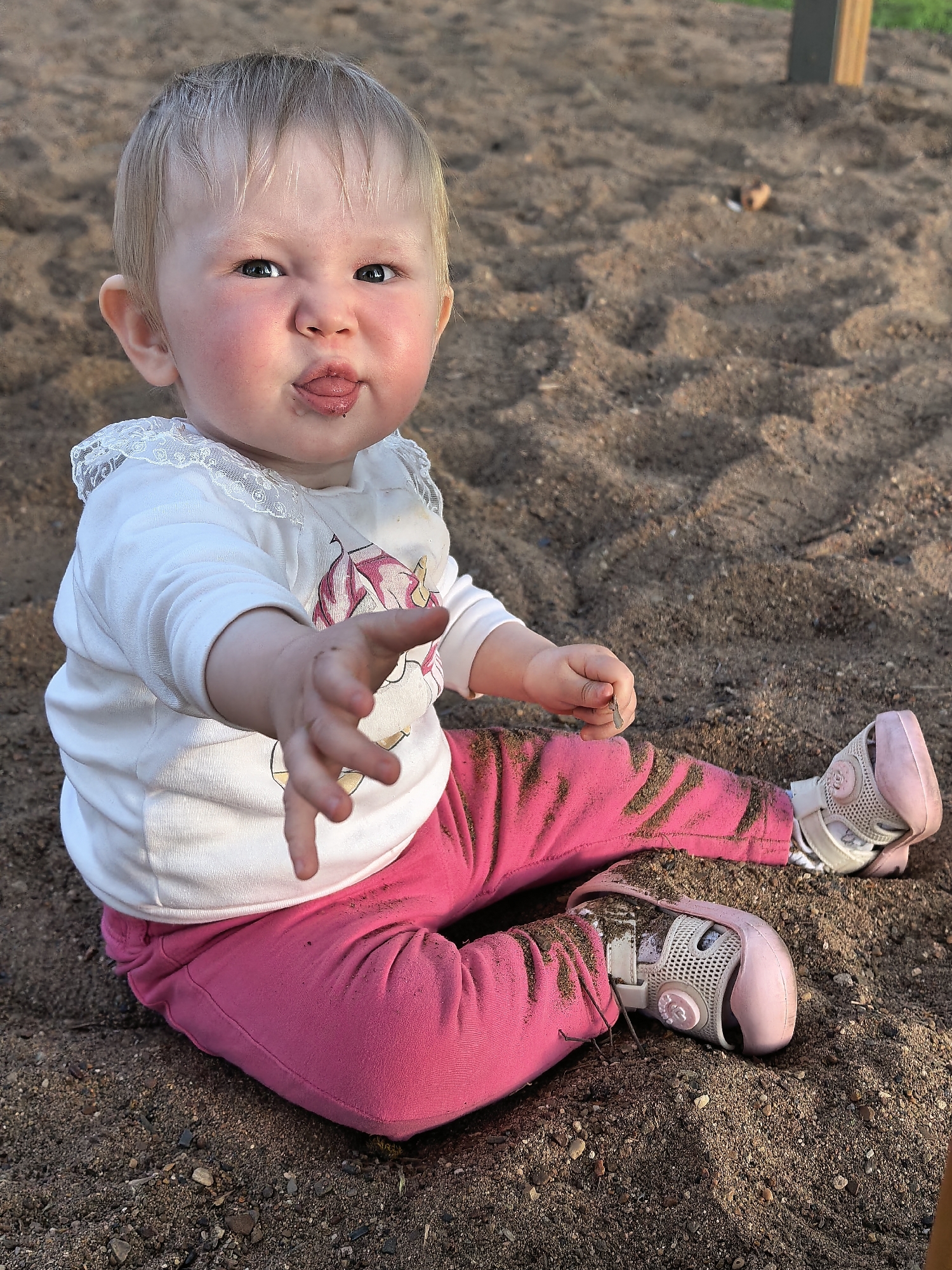 Toddler enjoys afternoon playground visit in Sterlitamak park