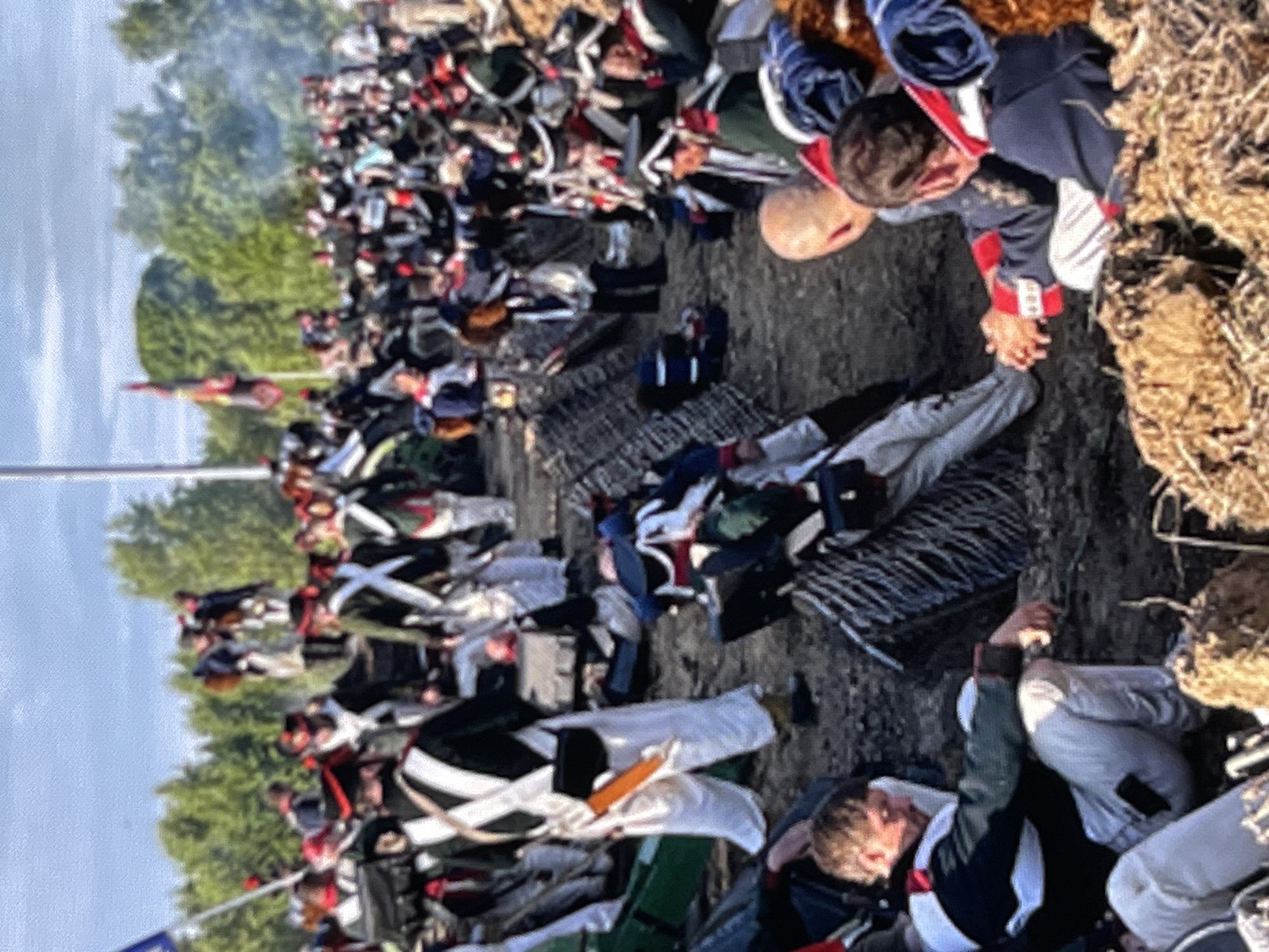 Moscow residents watch World Cup final amid Napoleonic reenactment