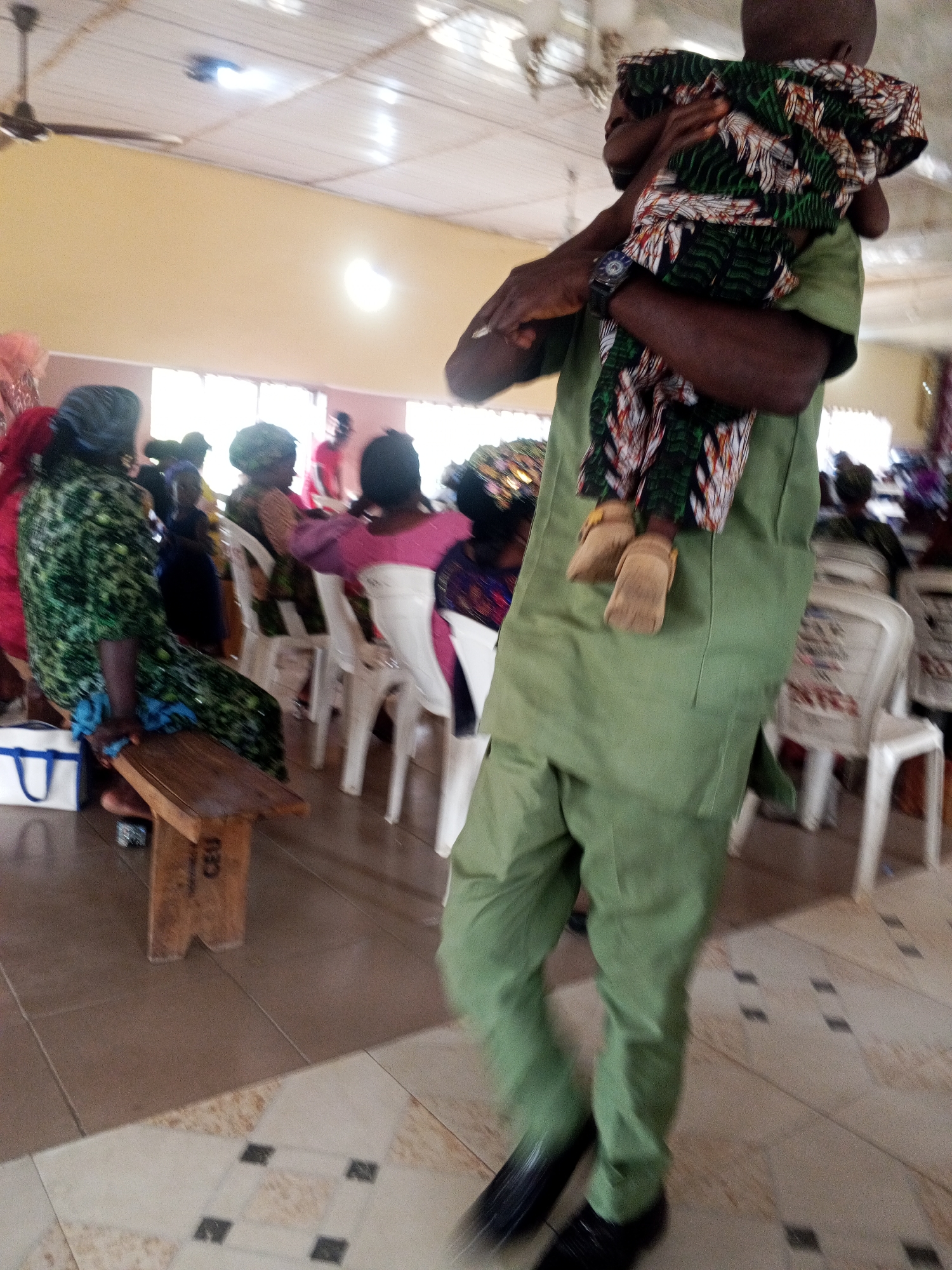 Community gathering and road construction underway in Zango-ndaji, Nigeria