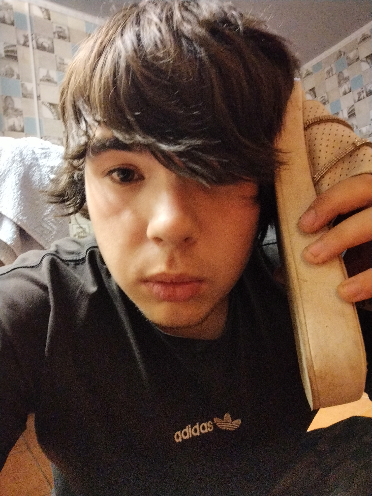 Indoor moments: bucket antics, quirky selfie, and a chain tool