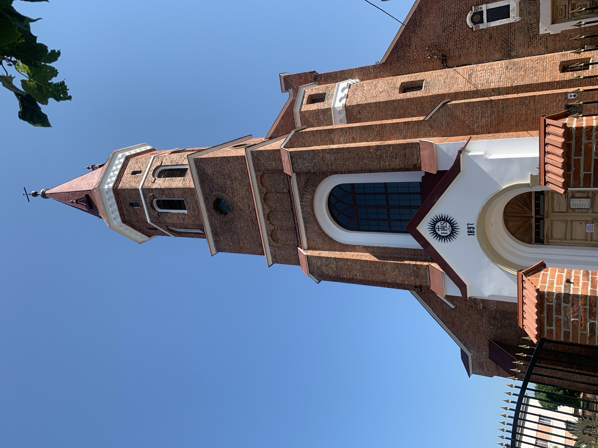 Catholic churches and street sculpture in Kolomyia, Ukraine