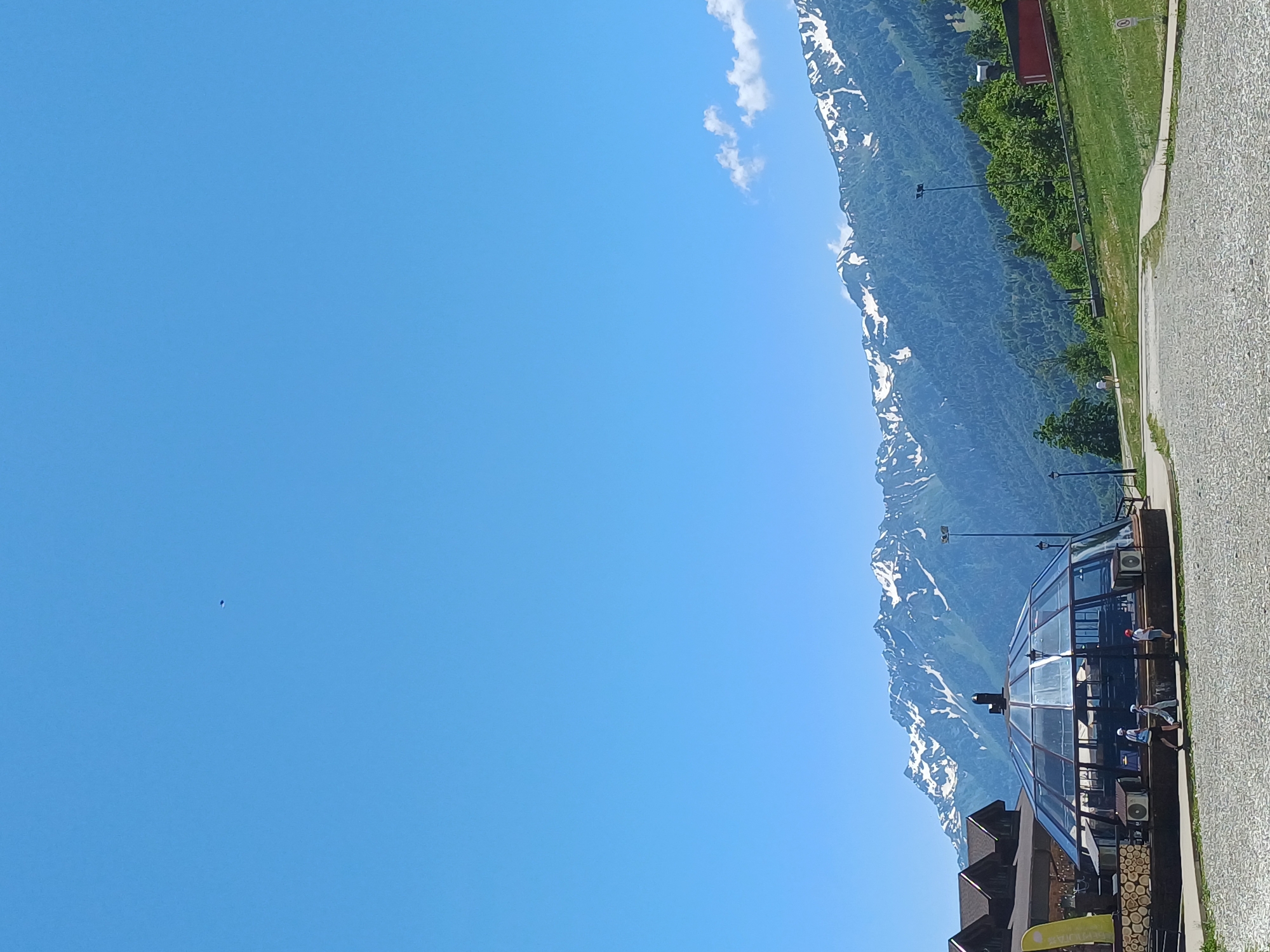 Summer day at Rosa Khutor ski resort, Caucasus mountains