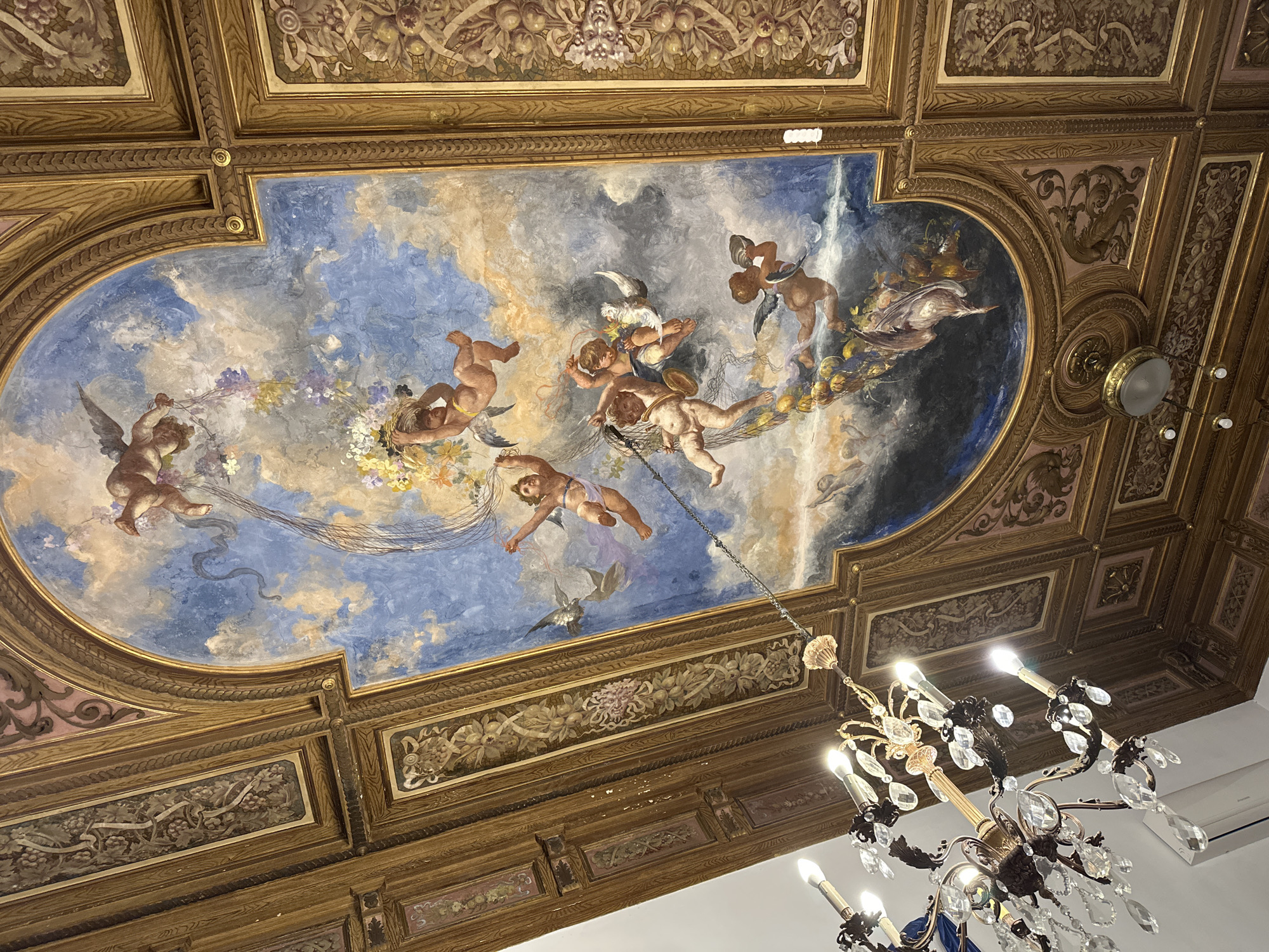 Ornate baroque interior documented in Catania, Italy