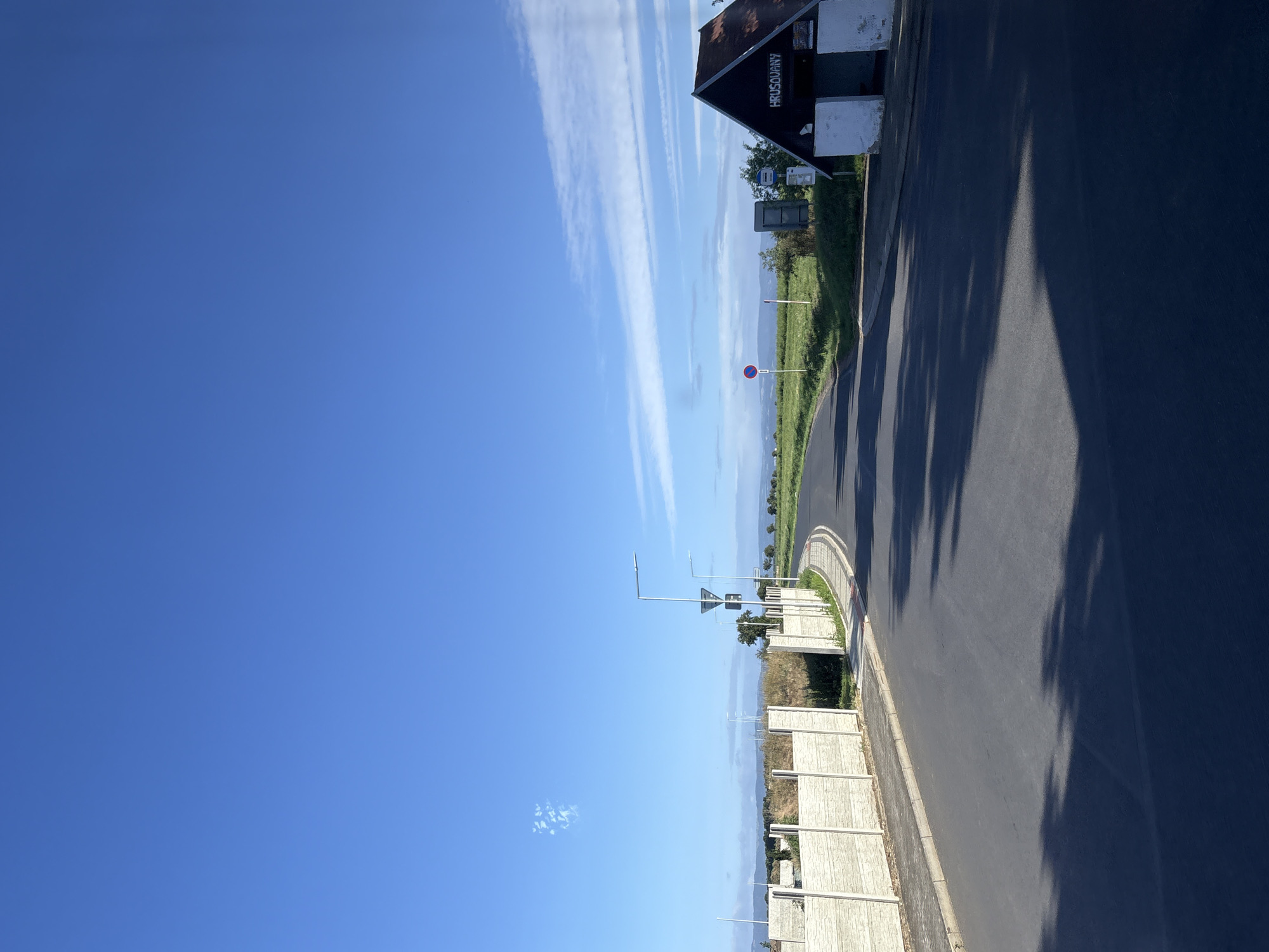 Early morning road trip through rural European countryside and small towns