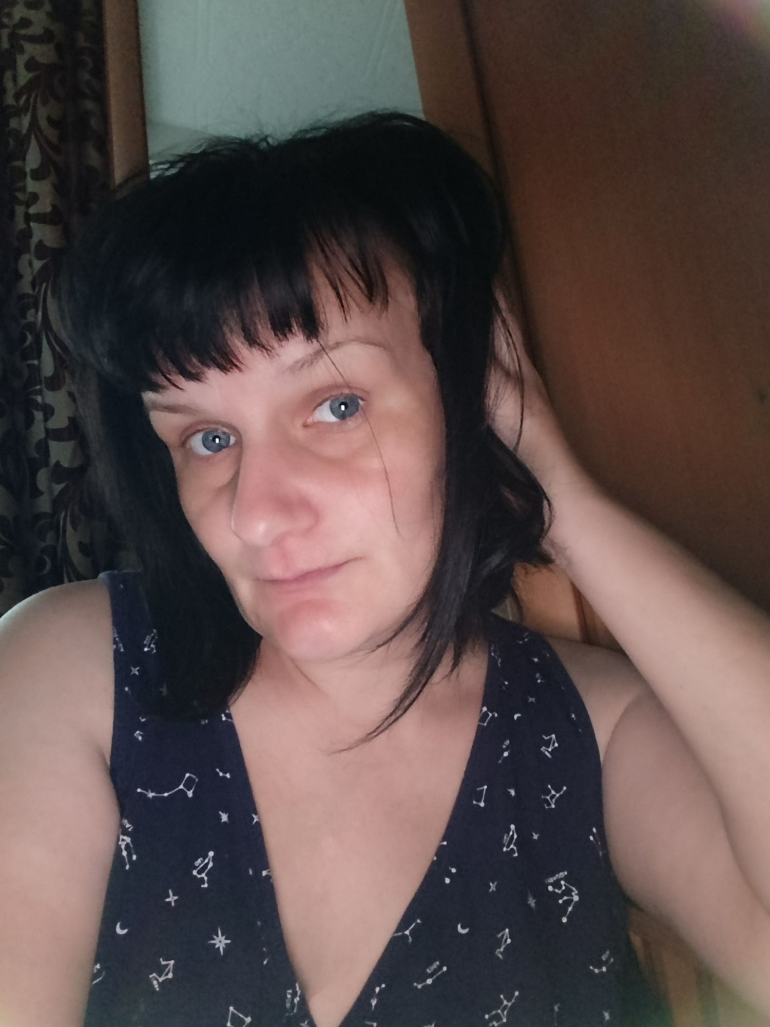Woman takes selfie portraits in Фоки, Russia