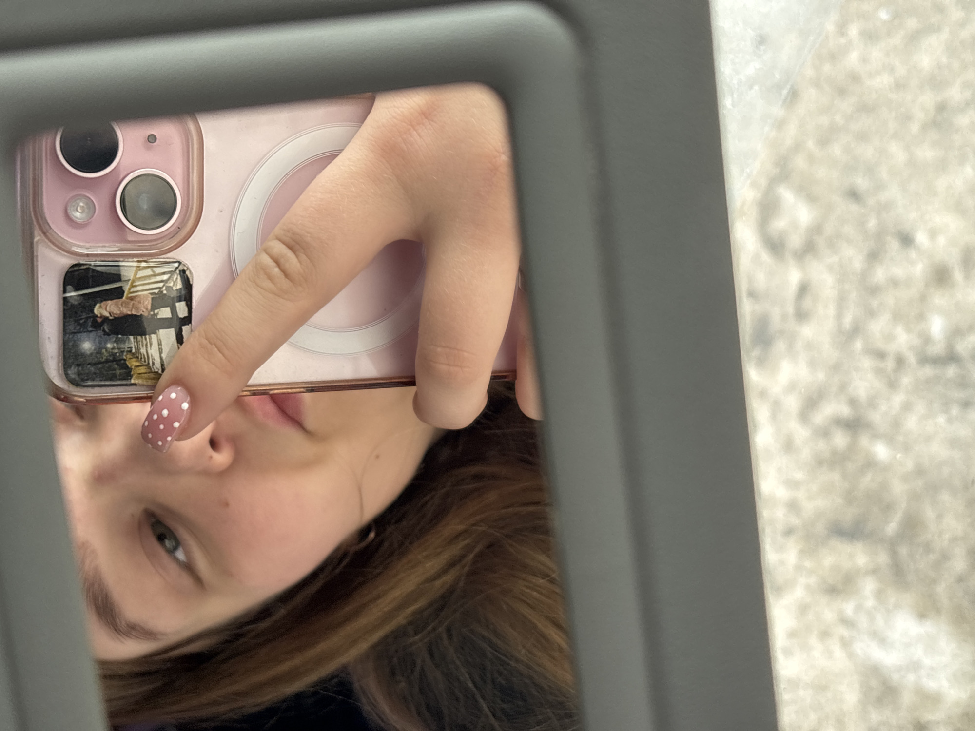 Young person documents morning with selfies in Chaikovsky, Russia