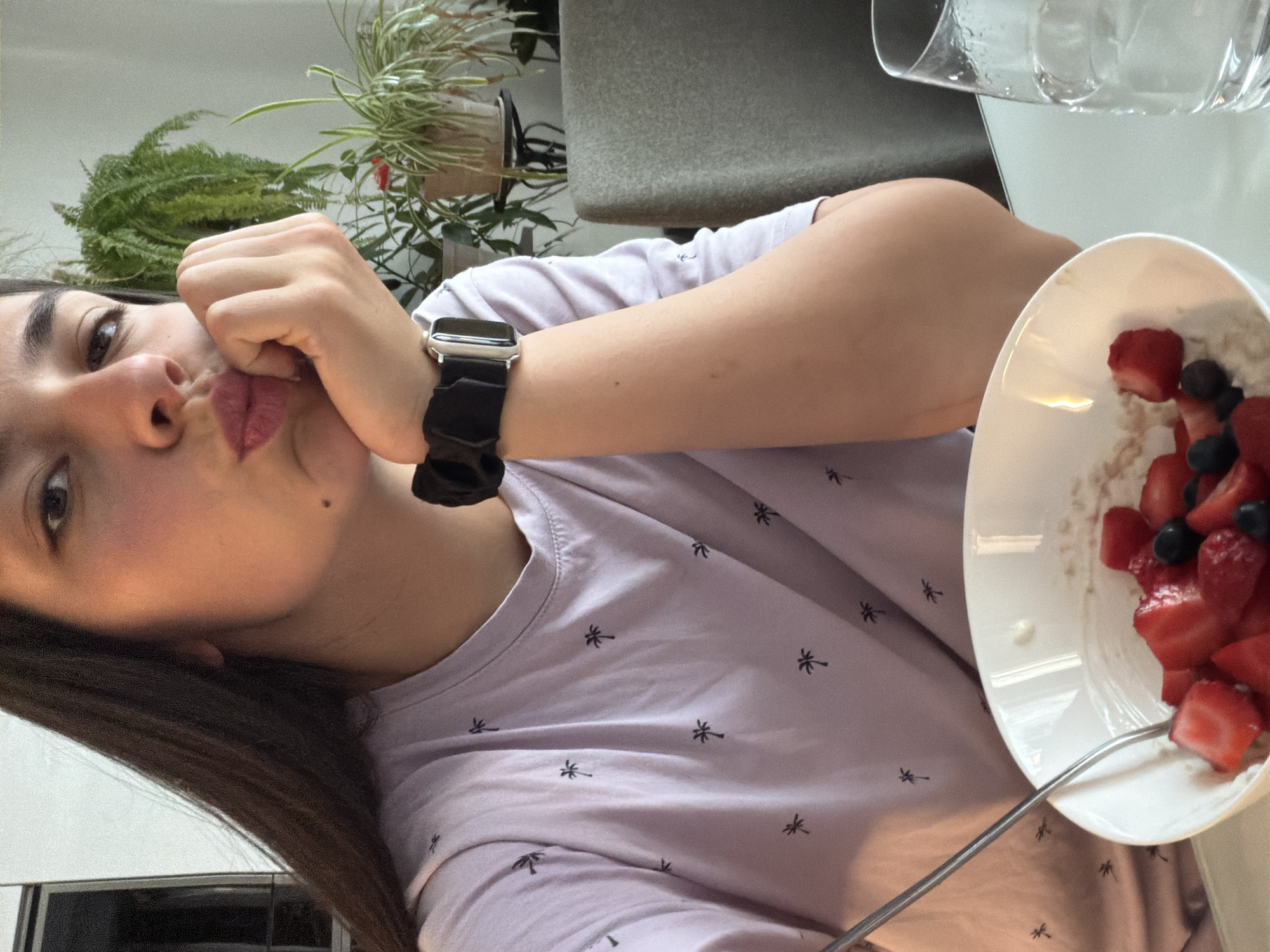 Woman documents early morning breakfast routine in Gabrovo, Bulgaria