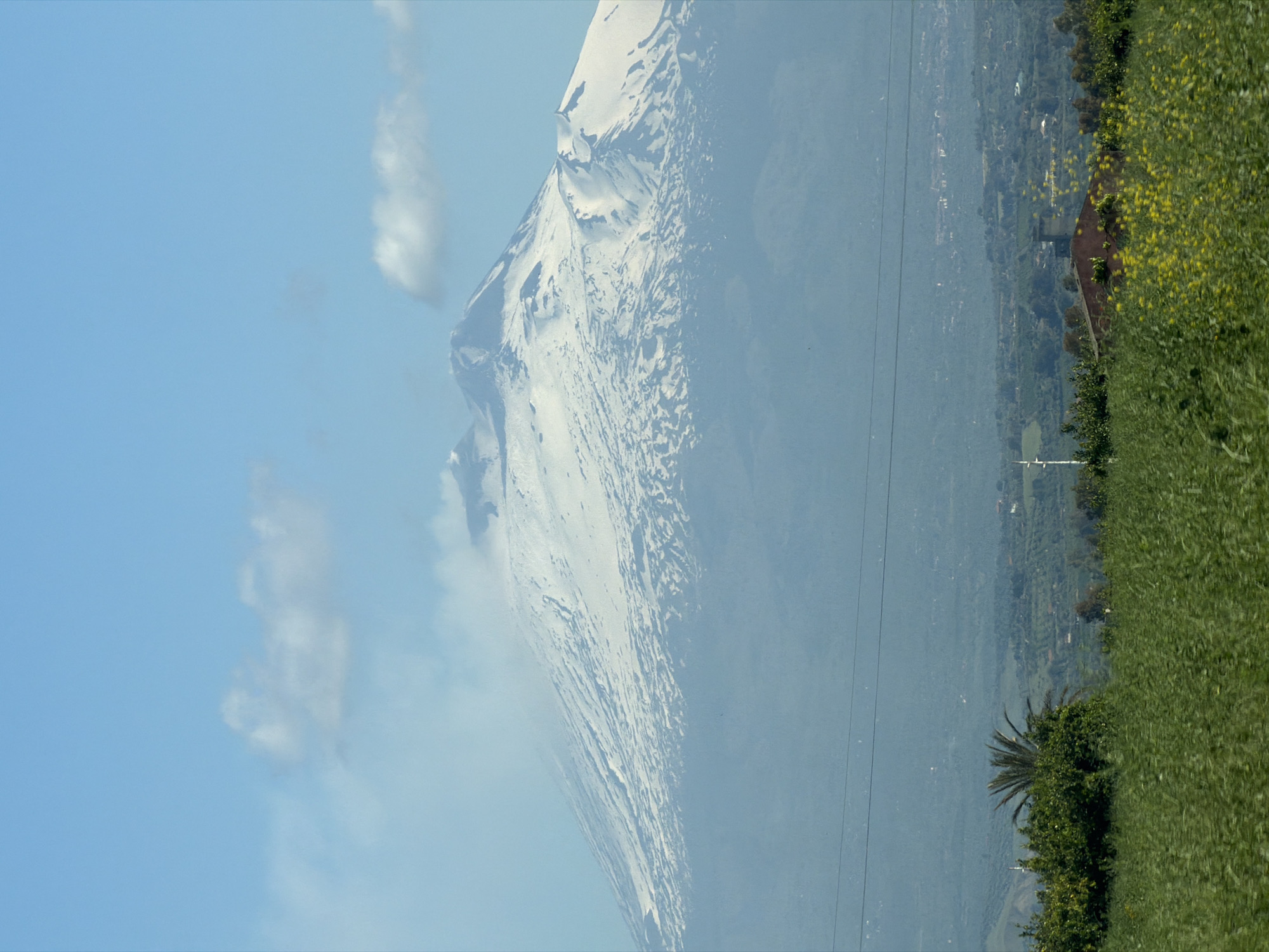 Mount Etna observed with snow cover from Belpasso