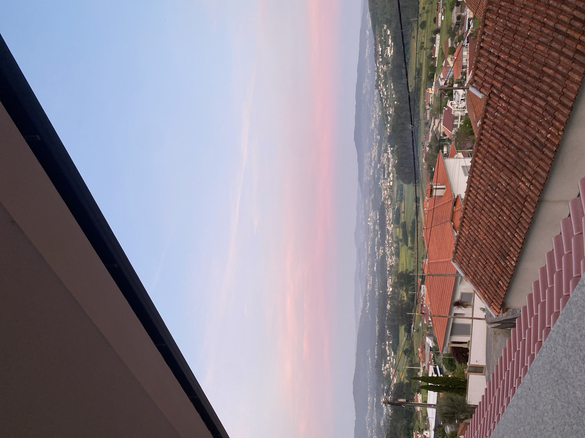 Twilight landscape photographed over Barcelos valley, Portugal