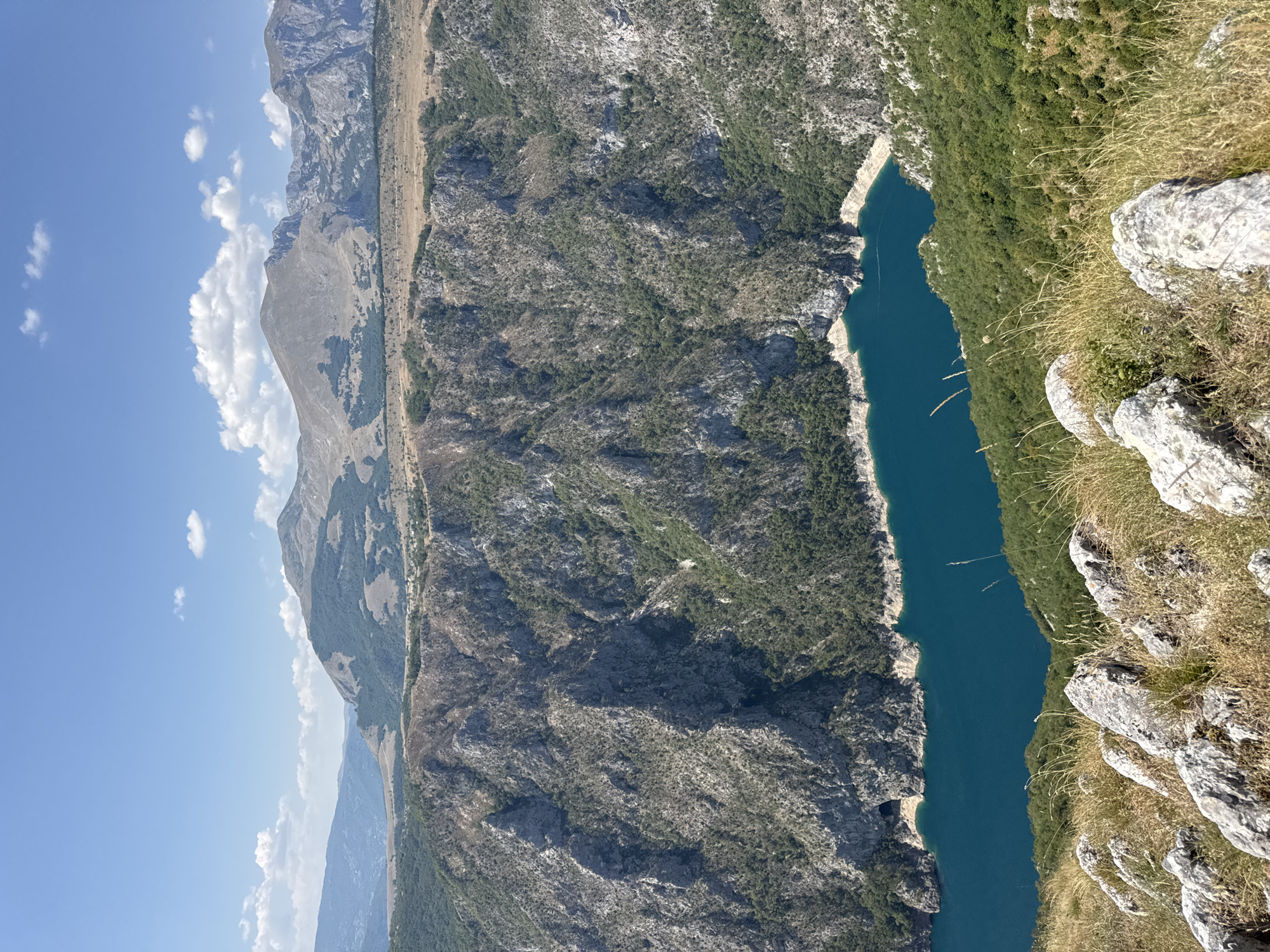 Piva Lake canyon views from a ridge above Unač, Montenegro