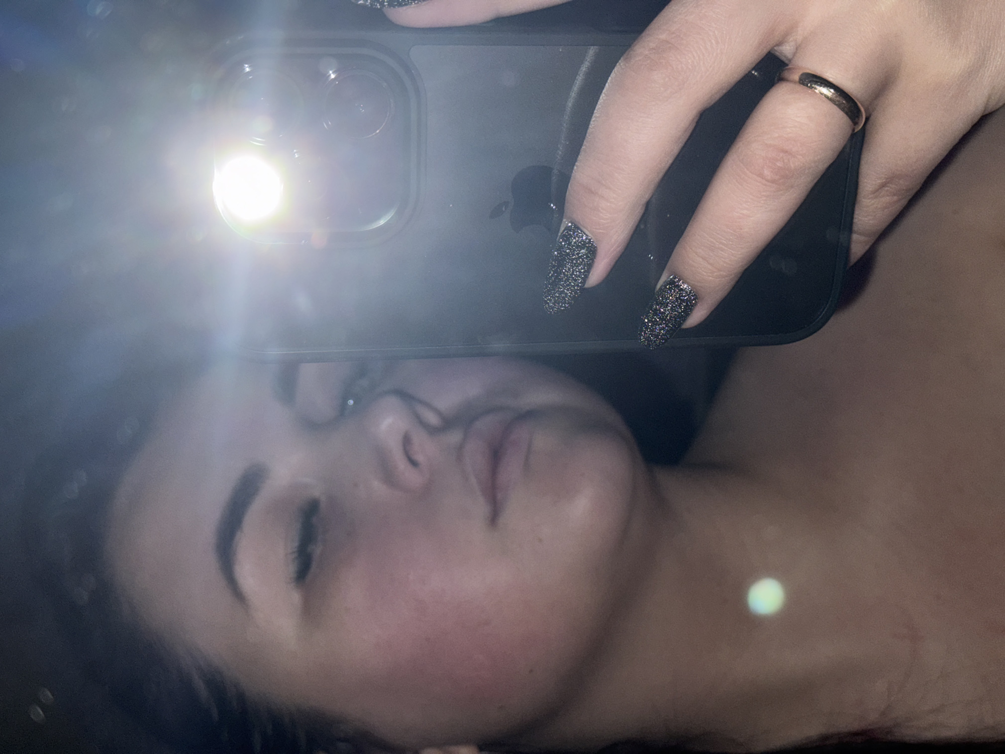 Woman documents selfie session in Chaikovsky, Russia