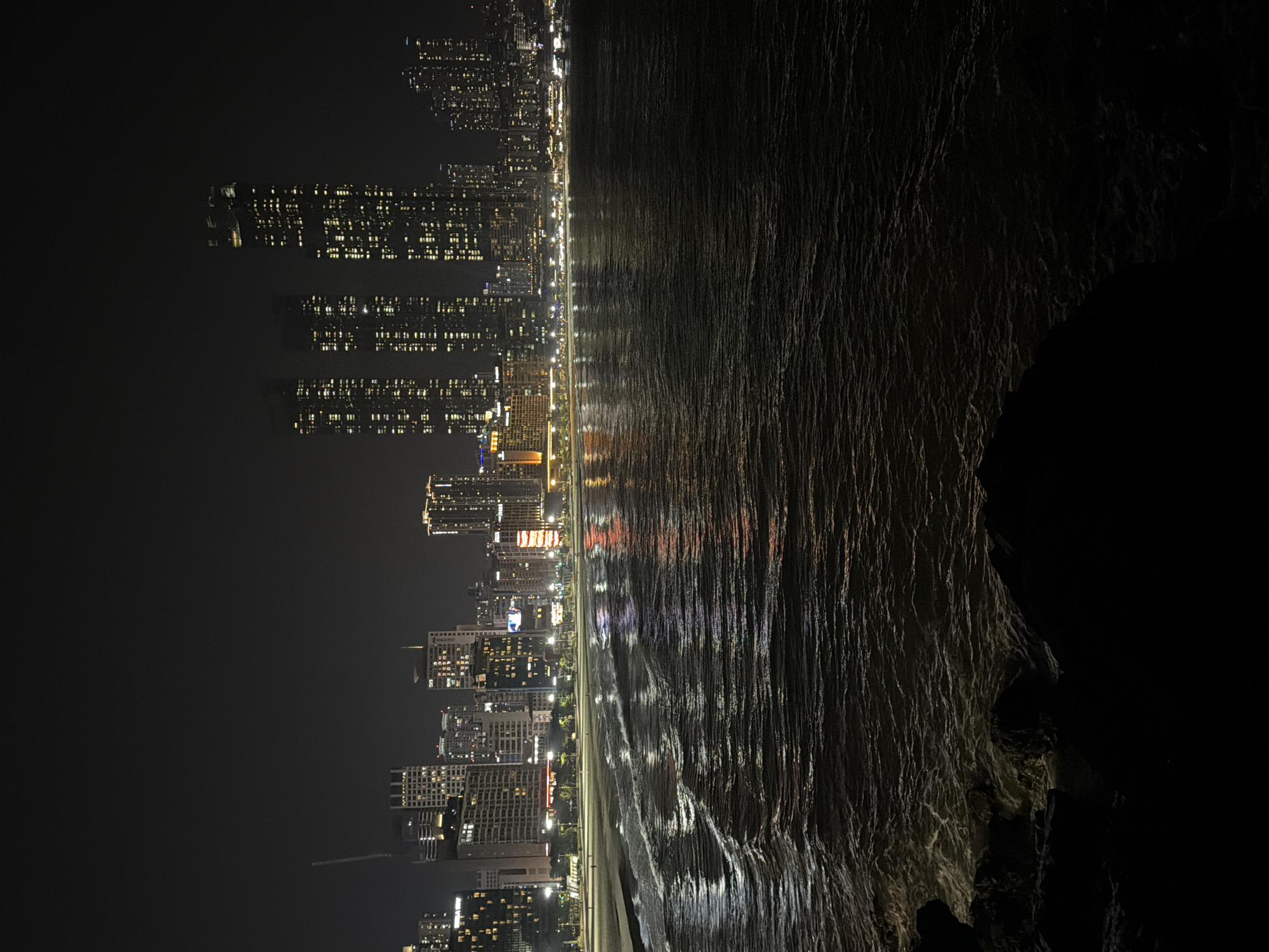 Busan skyline captured from waterfront at night