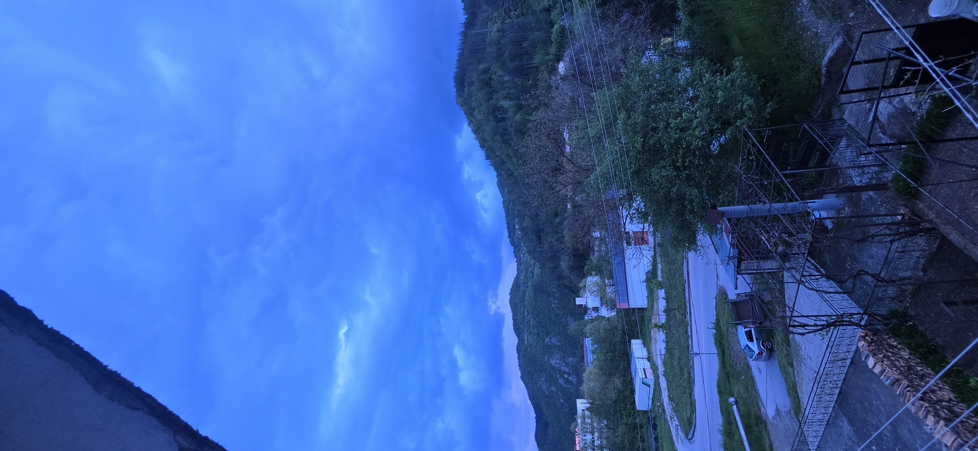Evening mountain view documented in Rudozem, Bulgaria
