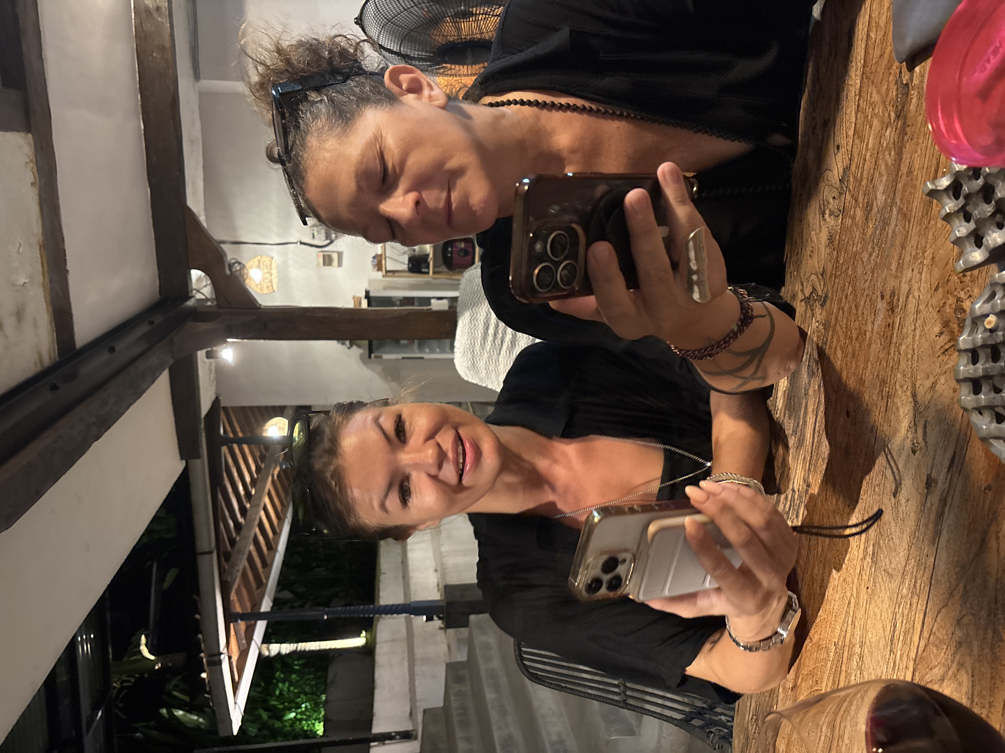 Two people take selfie in North Kuta, Indonesia