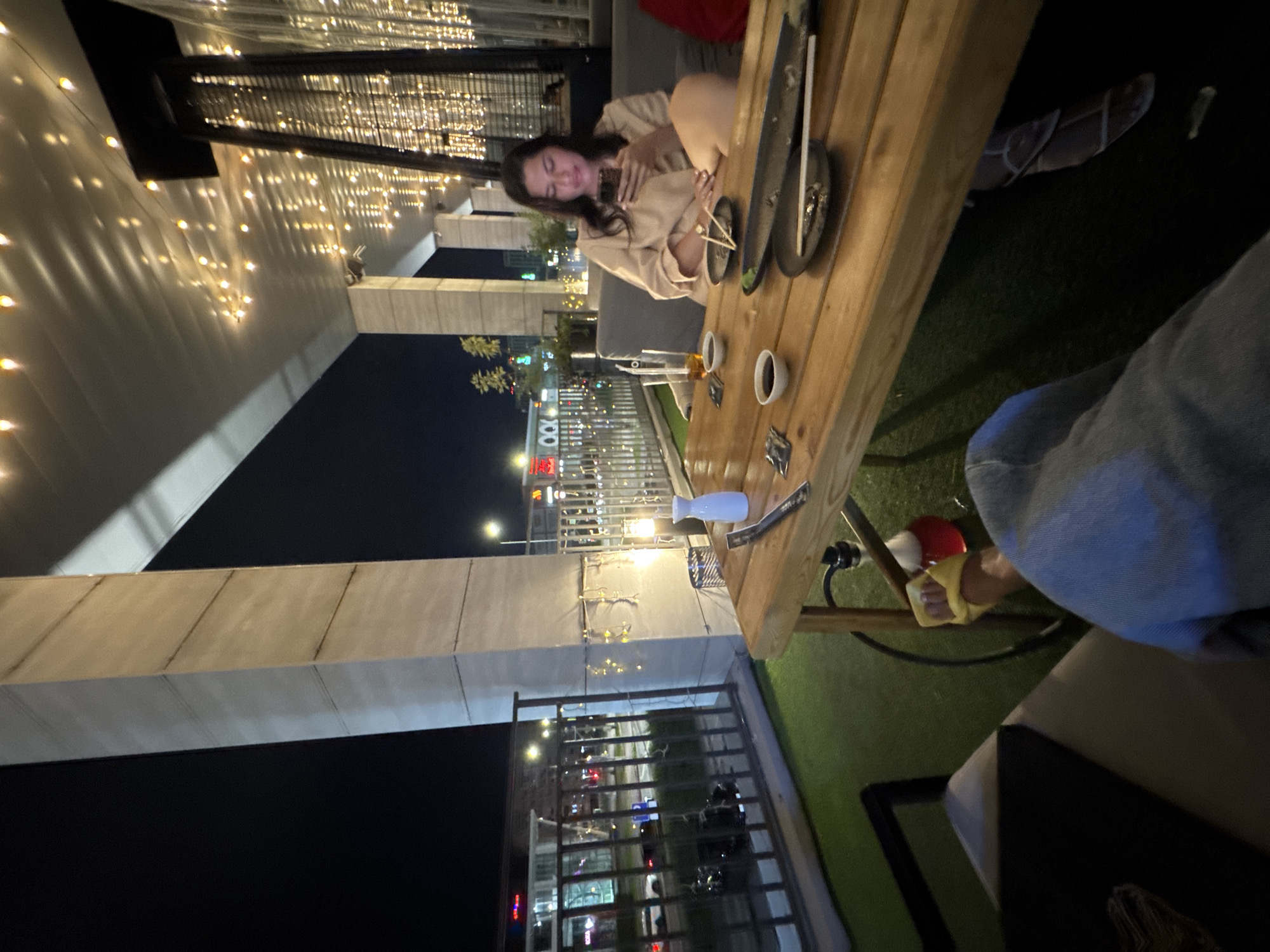 Hookah and drinks on a Perm patio, late evening