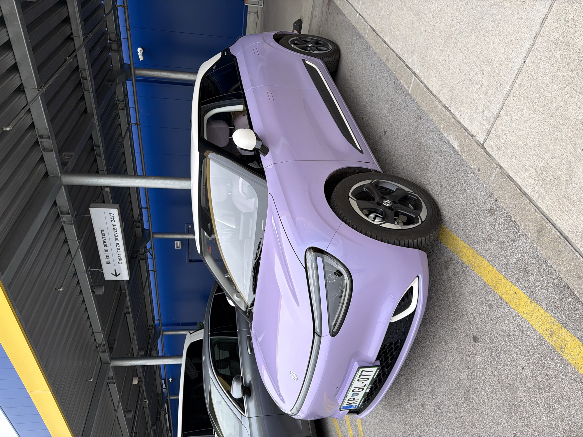 Cars parked in Ljubljana street parking area