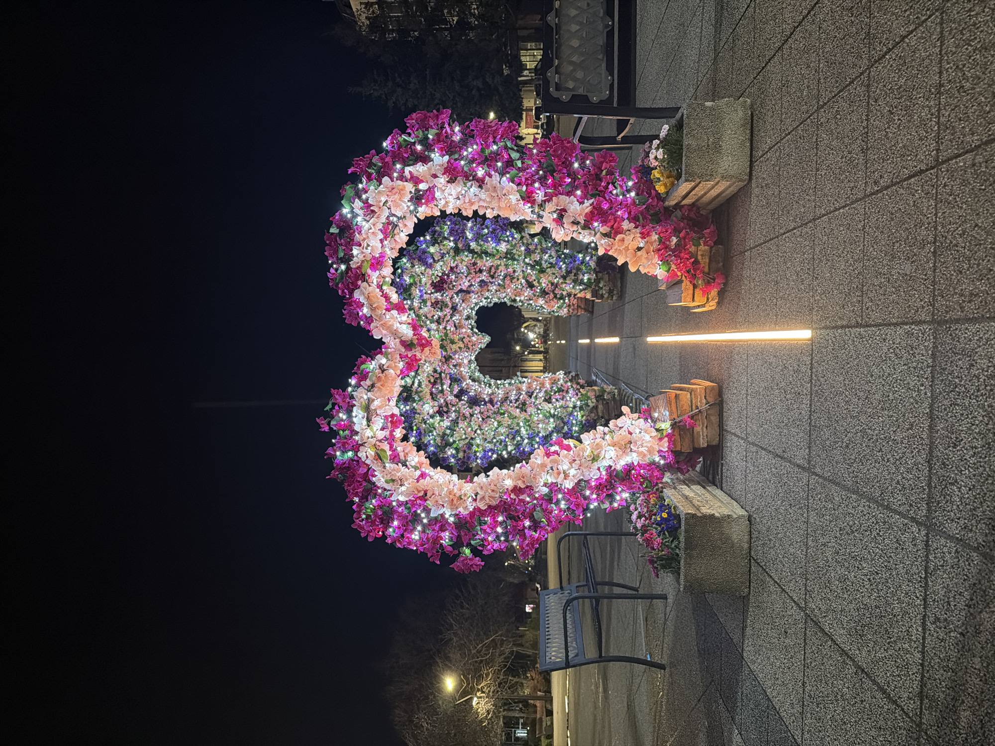 Easter decorations and monuments illuminate Vratsa Bulgaria streets