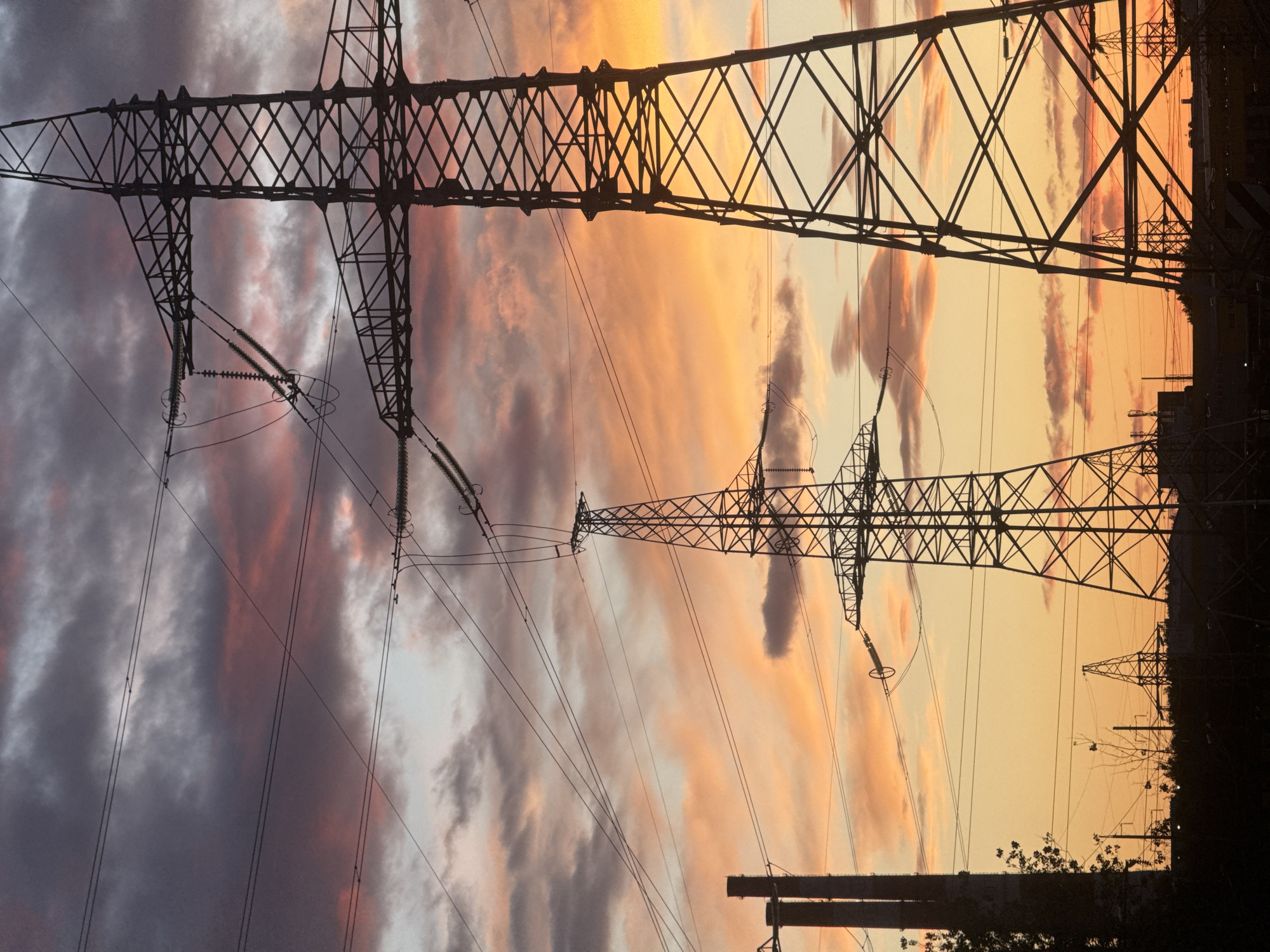 Industrial sunset documented across Minsk power infrastructure