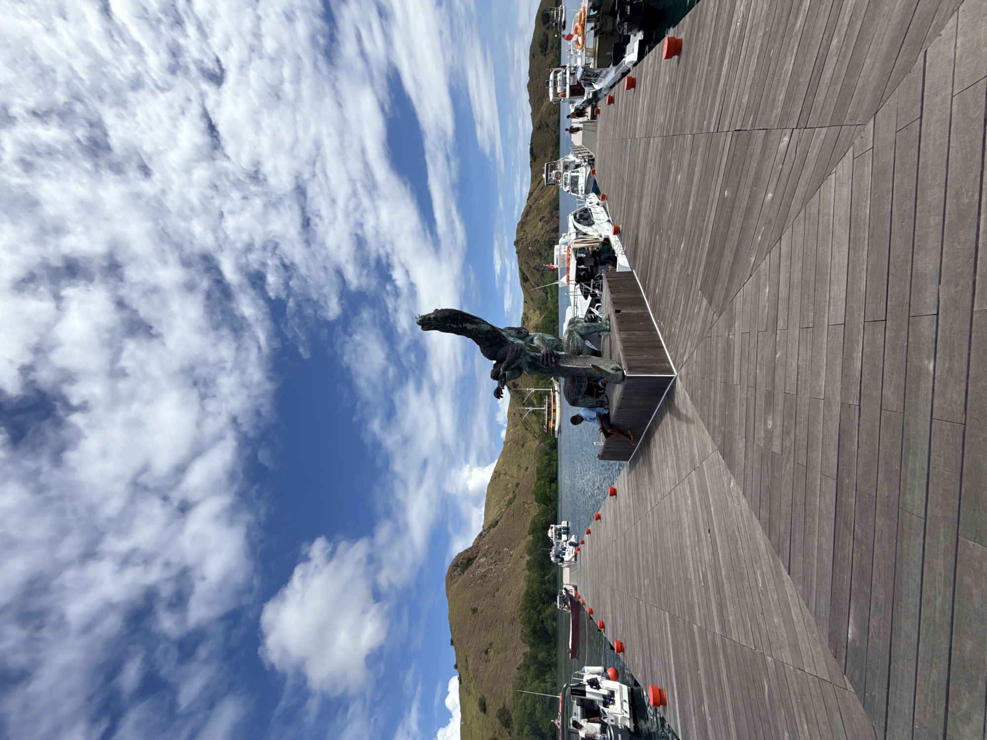 Bronze statue spotted at Labuan Bajo marina, Indonesia