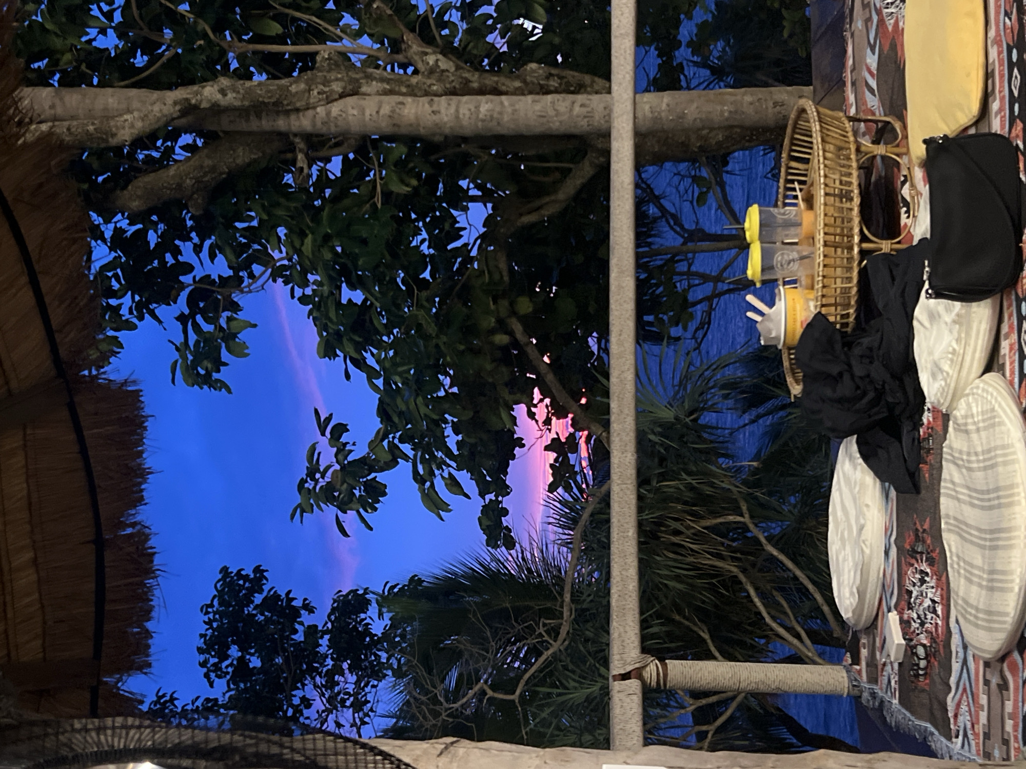 Sunset moments on a wooden deck in Karon, Thailand