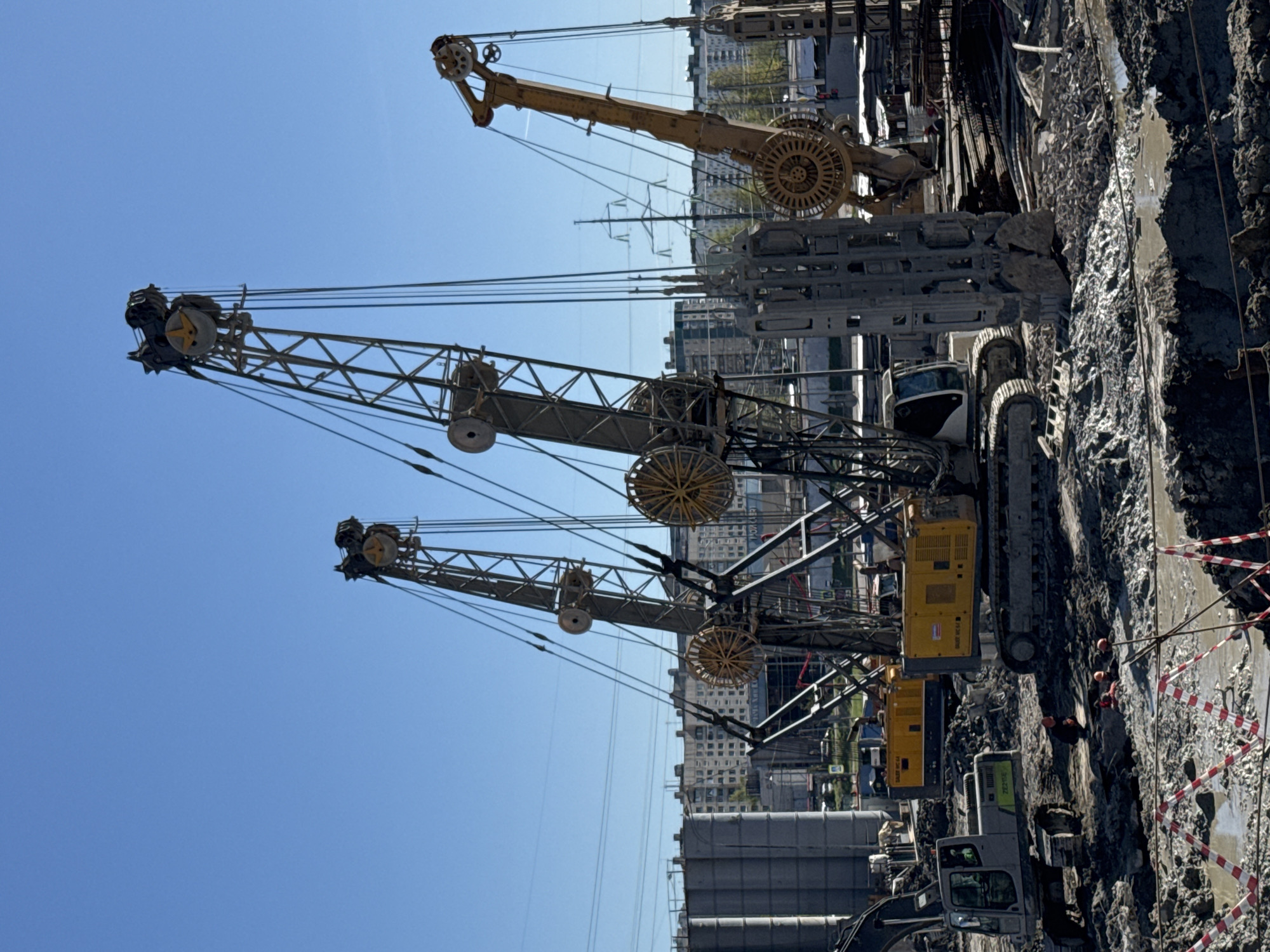 Construction machinery operates at Saint Petersburg work site
