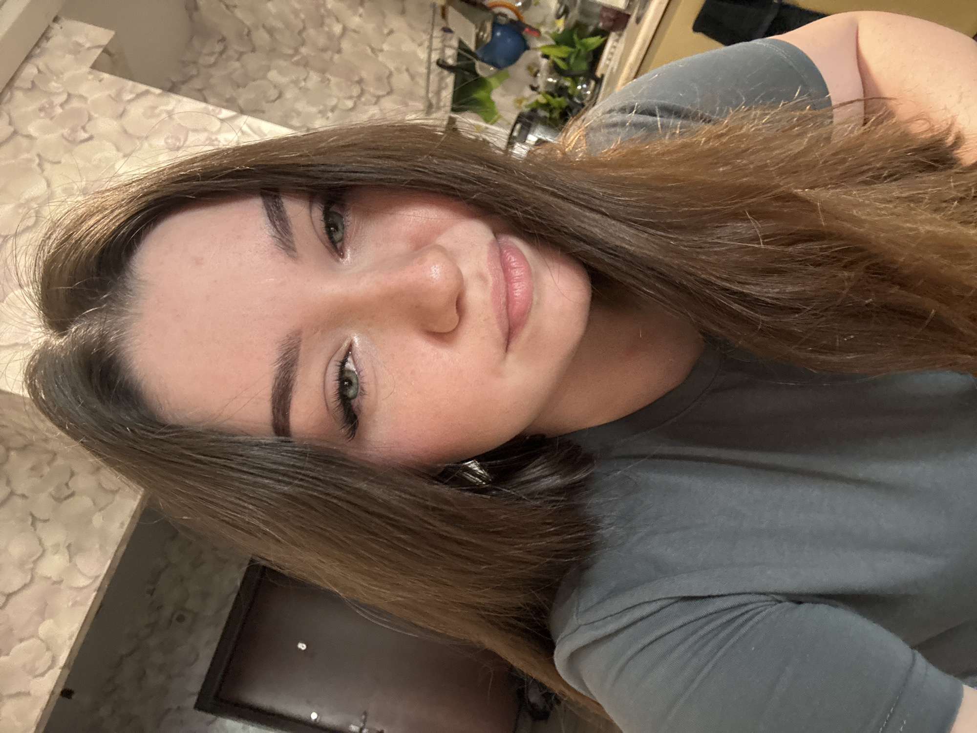 Quick selfie session at home in rural Russia
