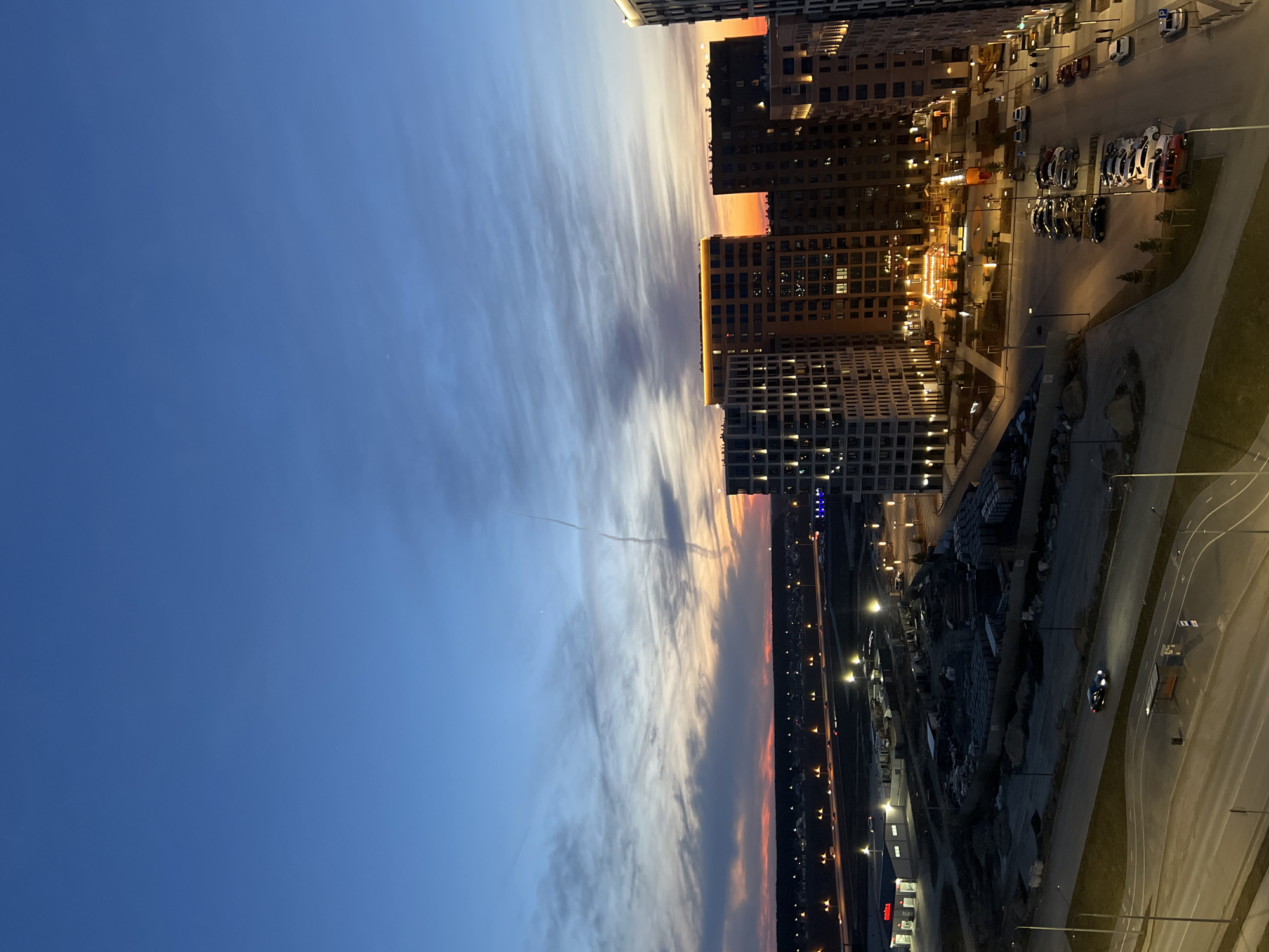 Evening scenes captured in Tyumen: cityscape and indoor selfie