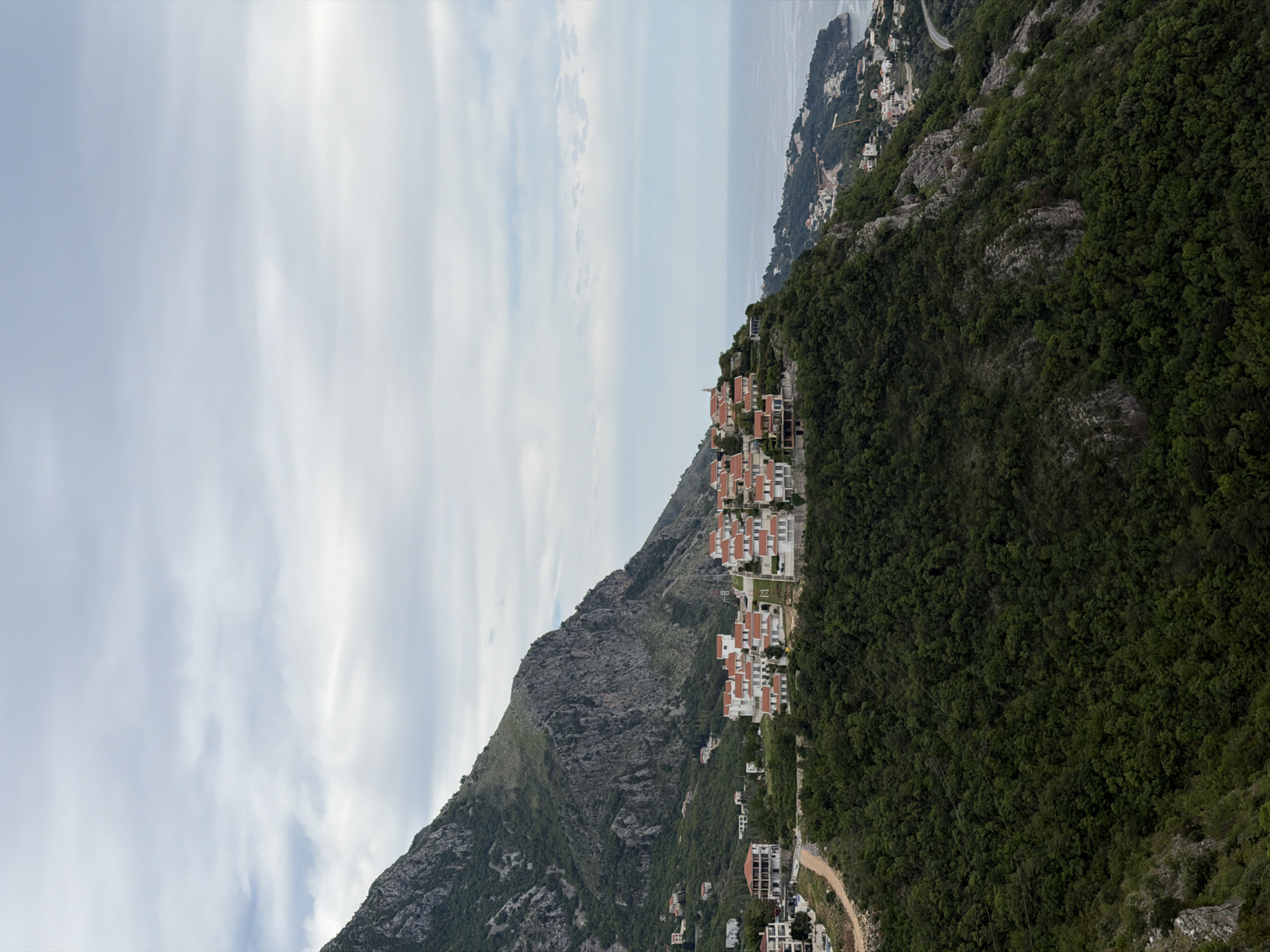 Aerial views captured of Sveti Stefan Montenegro coastline