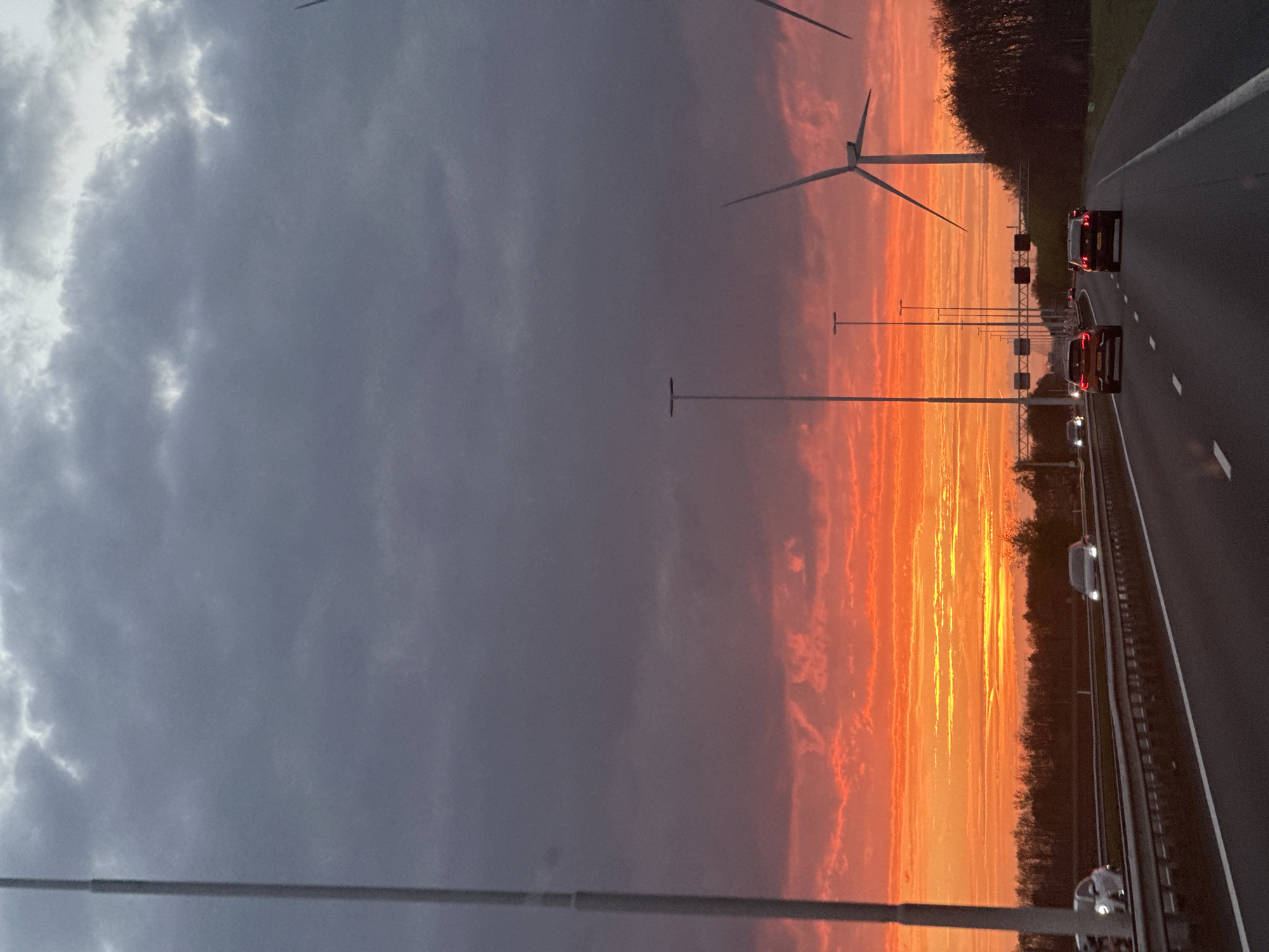 Evening traffic captured on highway near Oirschot, Netherlands