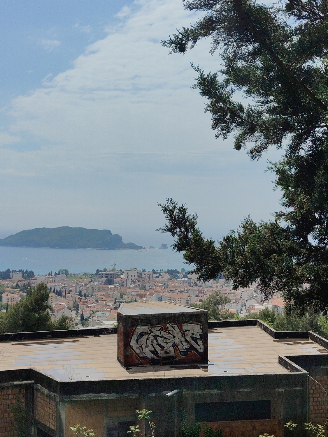 Sunny day panoramic view captured in Budva, Montenegro