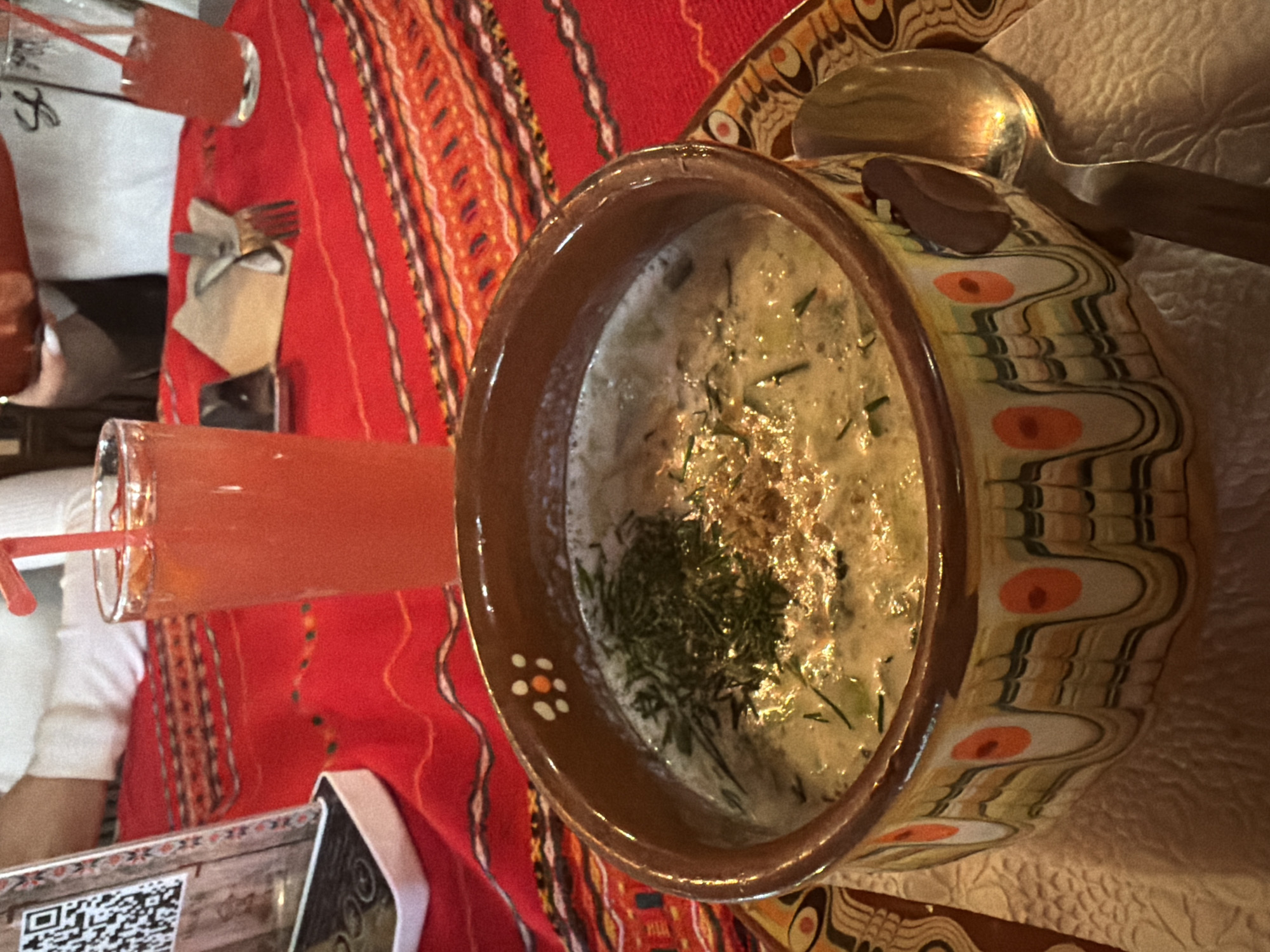 Traditional Bulgarian cold soup served at Panagyurishte restaurant