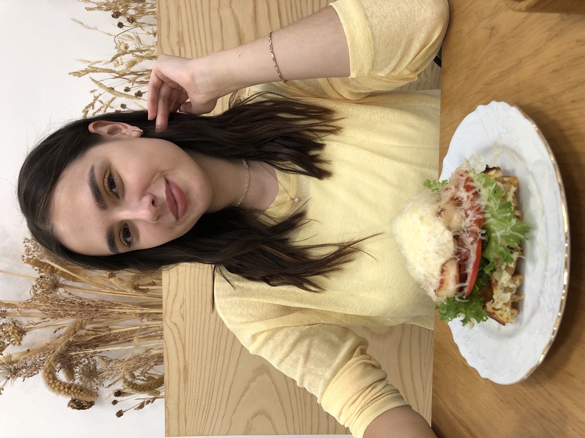 Cafe lunch in Izhevsk with savory waffles and coffee