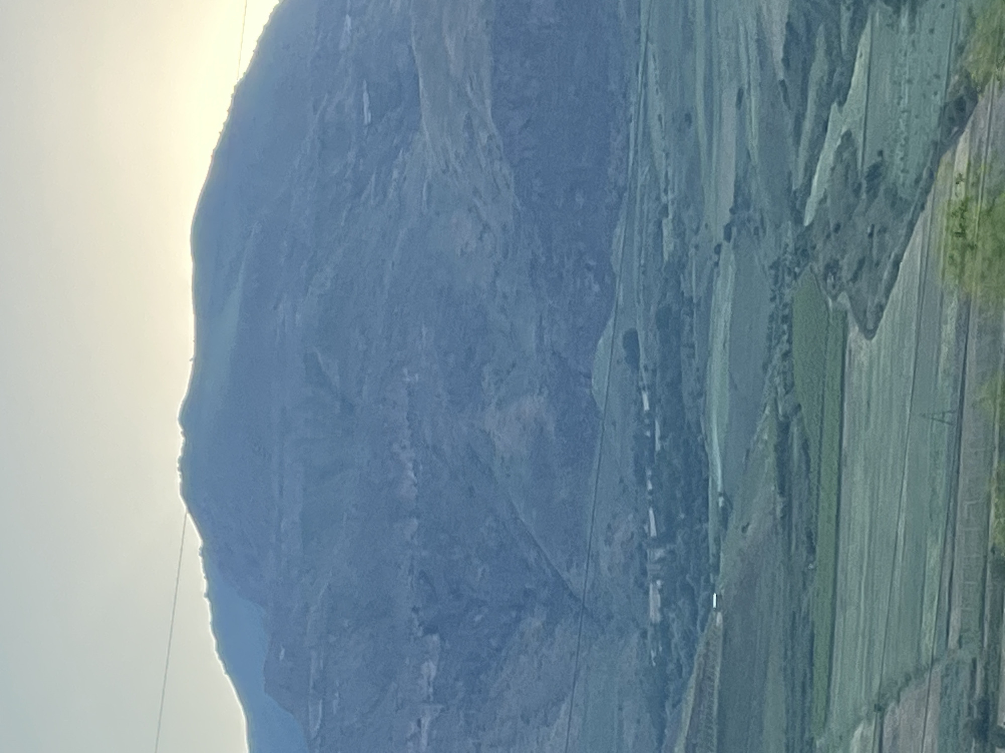 Rural road and mountain scenery near Arpi, Armenia