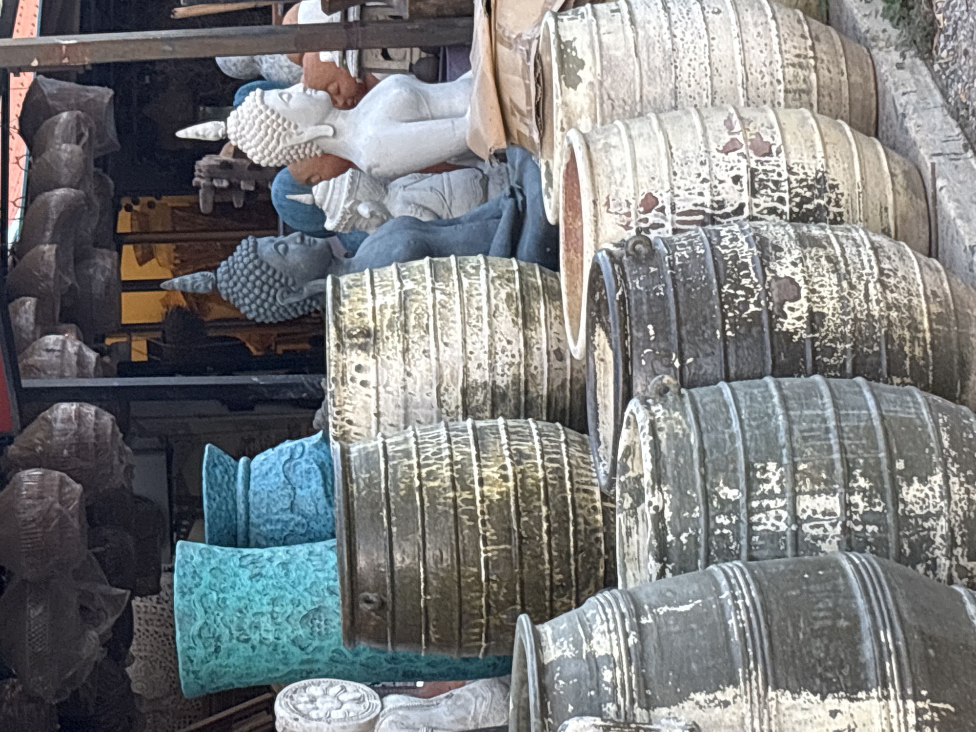 Traditional Thai statues displayed for sale in Baan Bo Phut