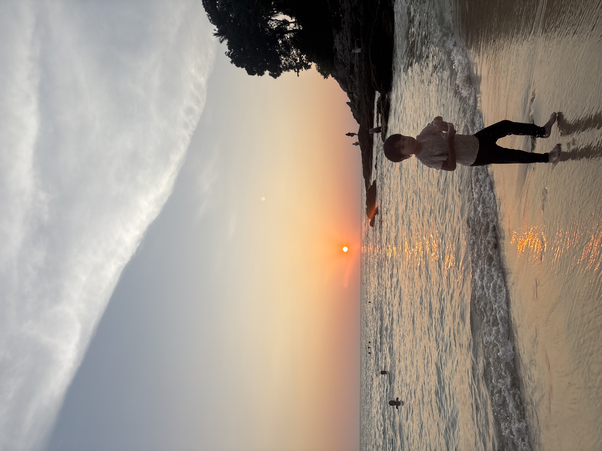Sunset beach scene captured at Choeng Thale, Thailand