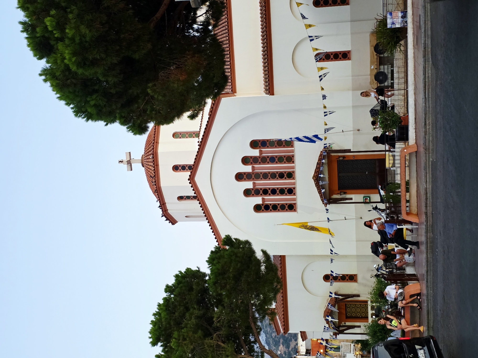 Decorated church in Malia dressed up for a celebration
