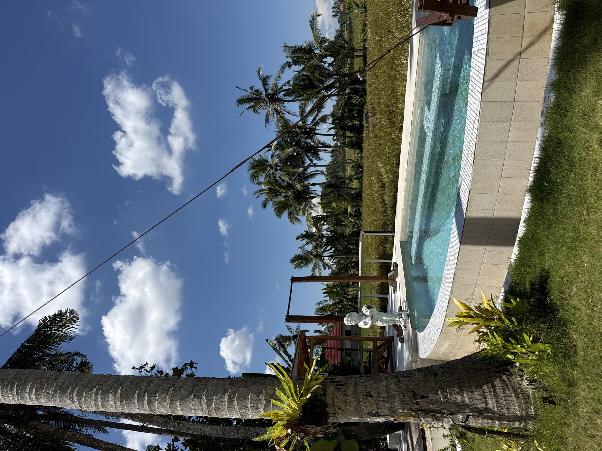 Morning documentation of tropical resort facilities in Gubug, Indonesia