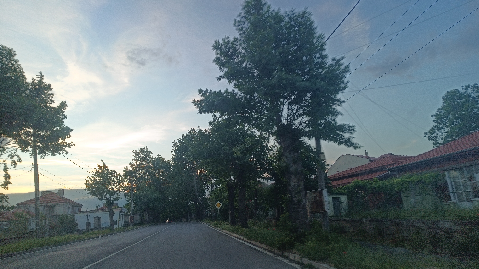 Residential road scene documented in Aytos, Bulgaria