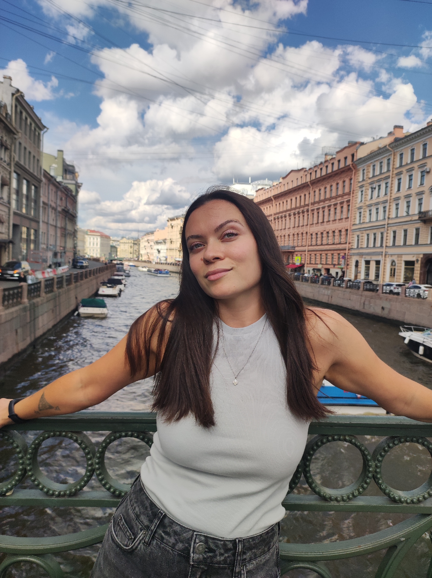 Afternoon on a Saint Petersburg canal bridge
