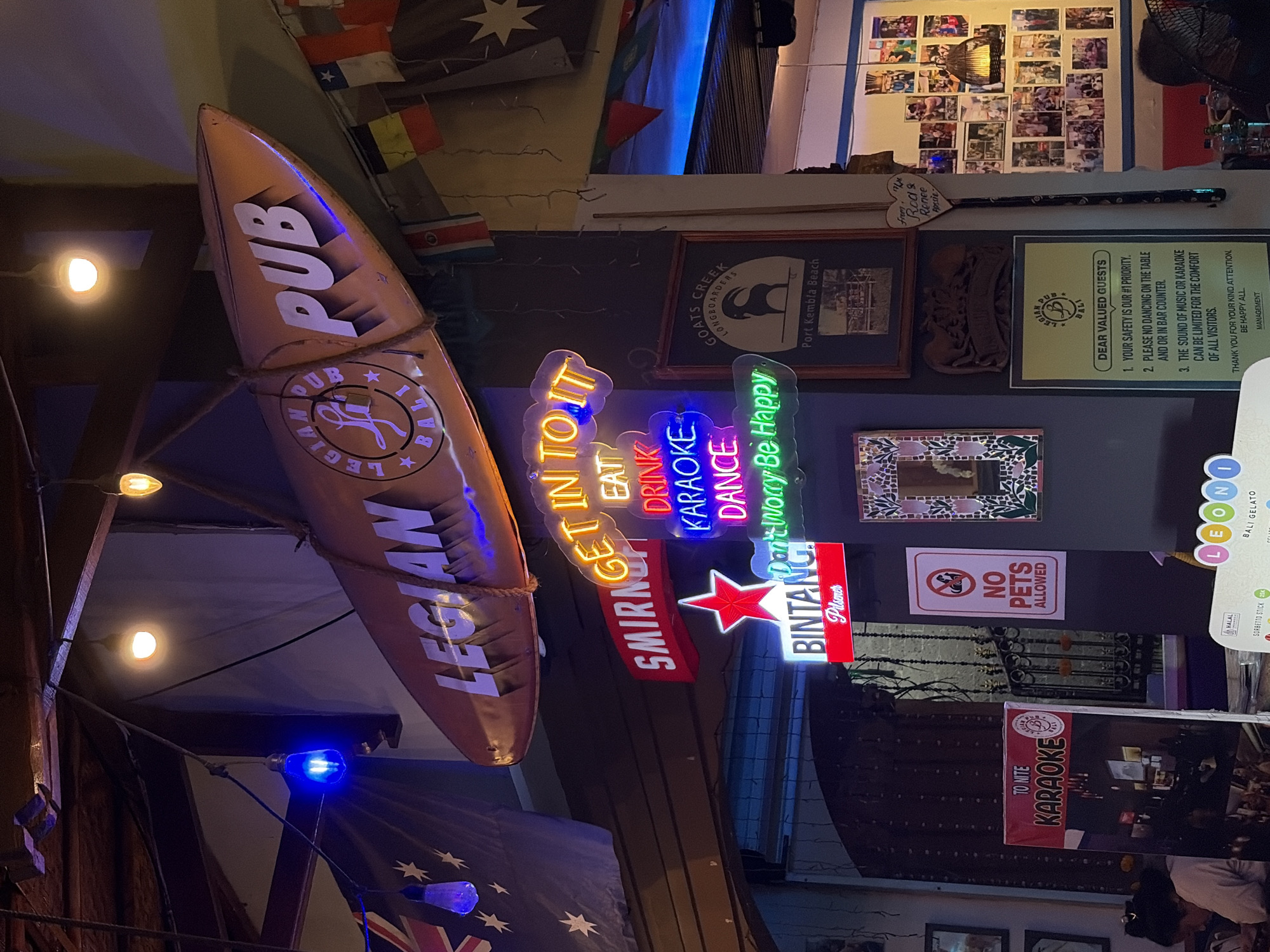 Kuta's nightlife strip in full swing on a June evening.