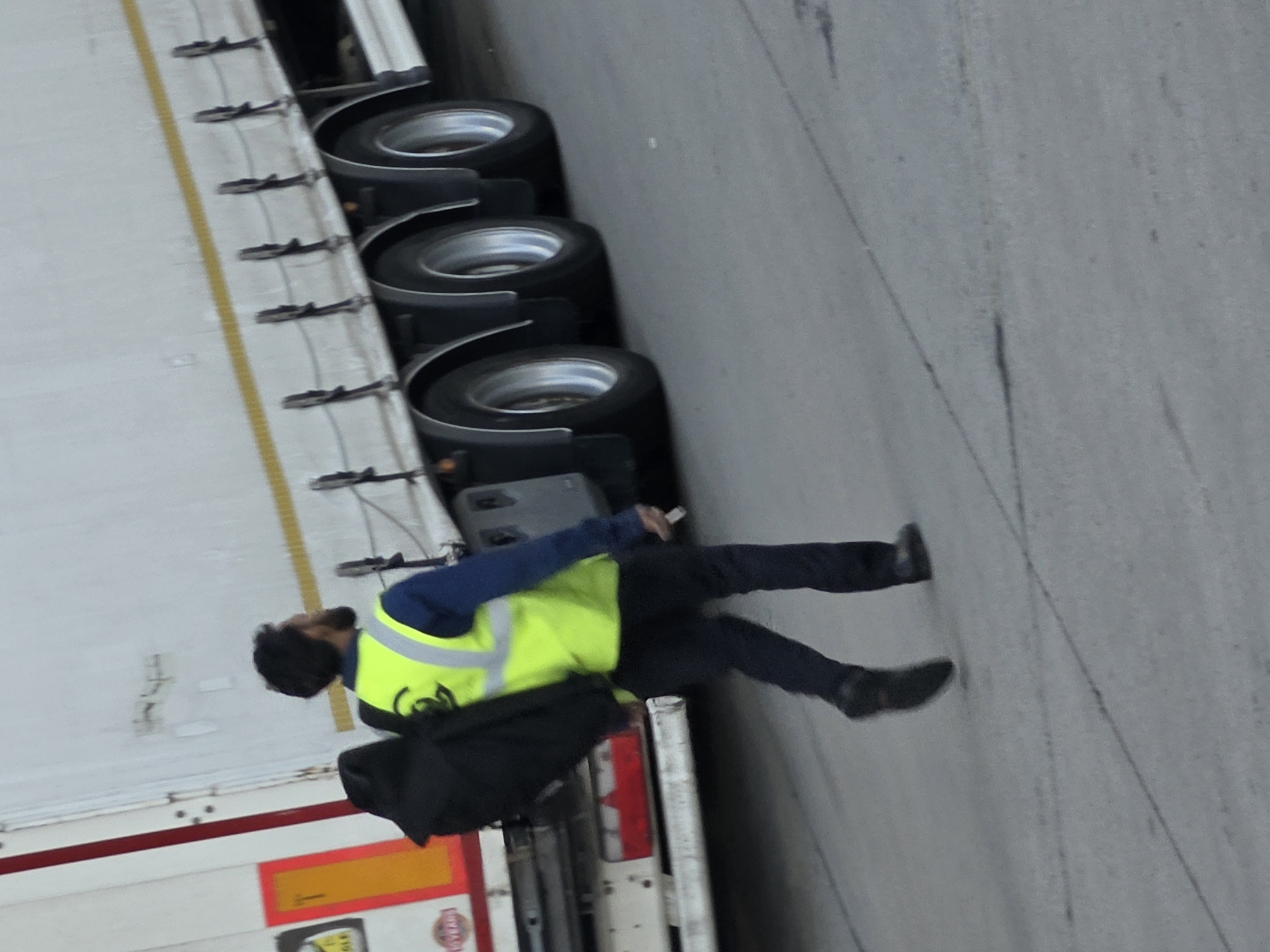 Truck yard activity near Frankfurt's cargo hub