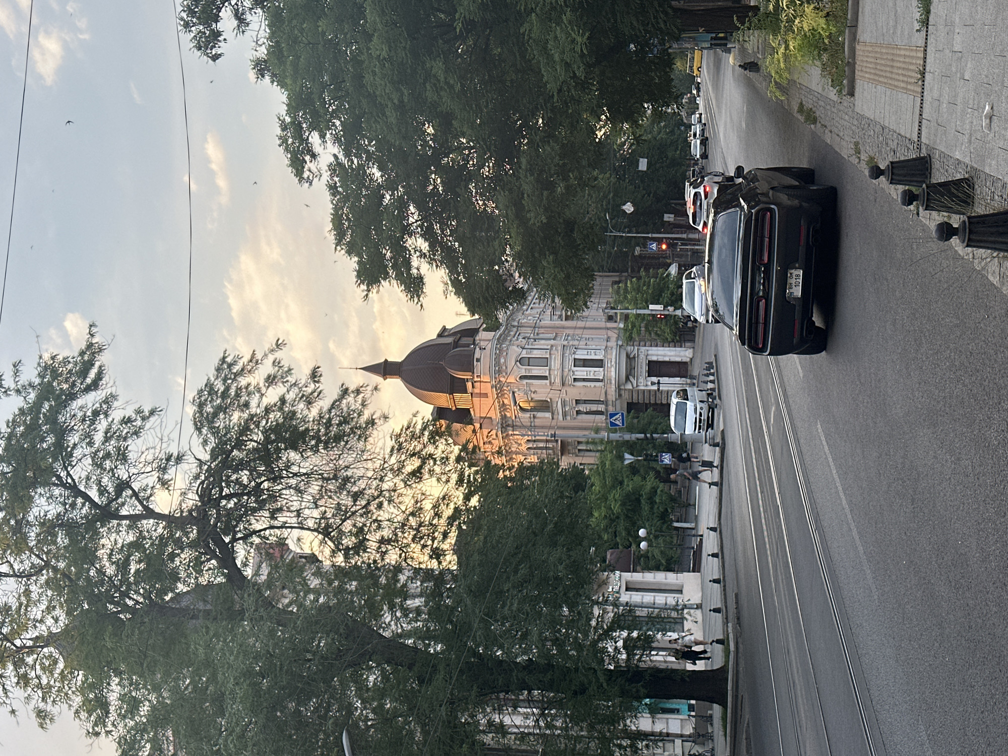 Odesa park and streets on a golden late-June afternoon