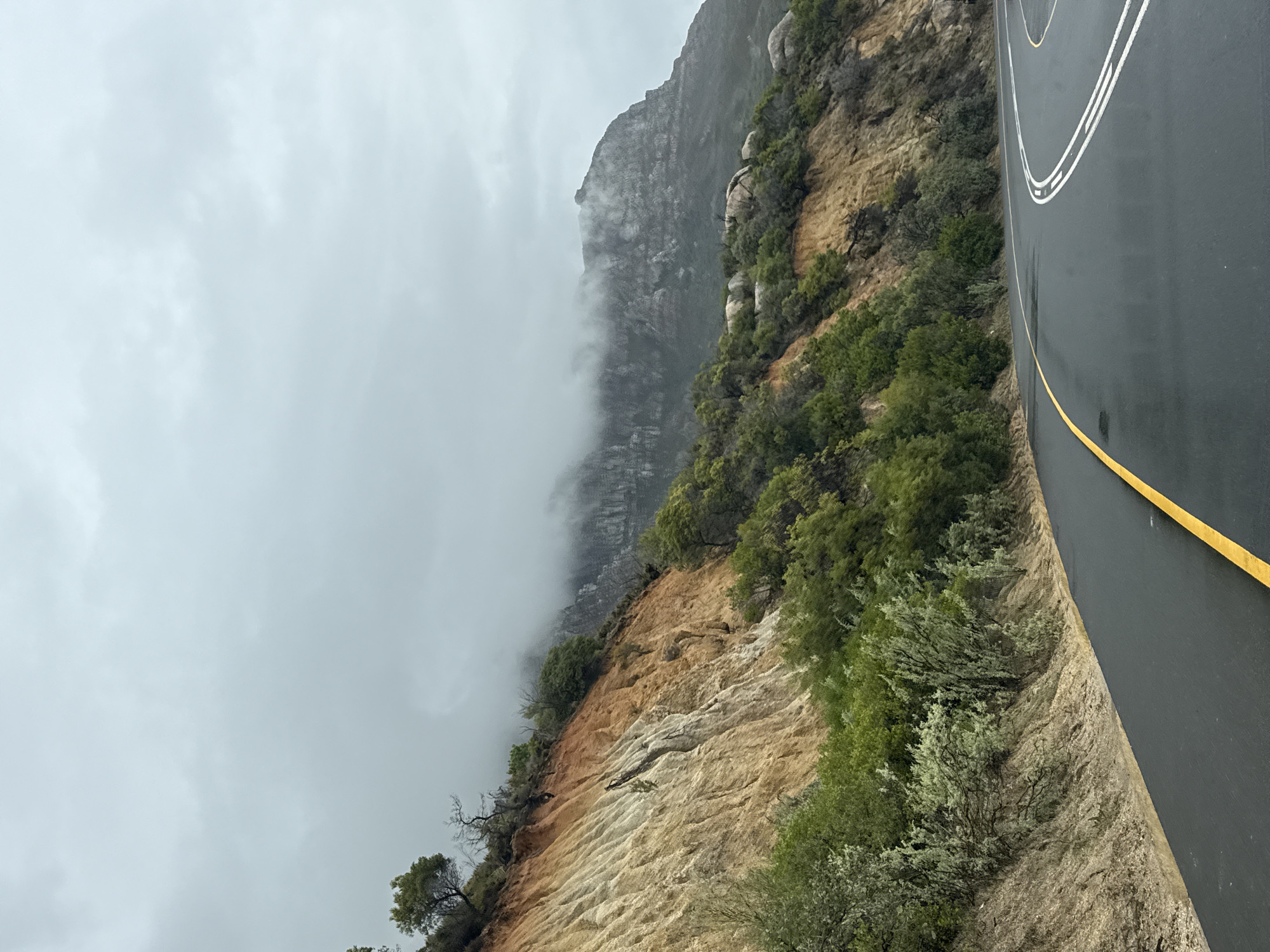 Cape Town roadside landscape documented near Table Mountain